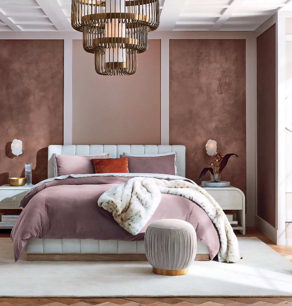 THE ONE × Forte — Channeled White Performance Fabric Upholstered Bed