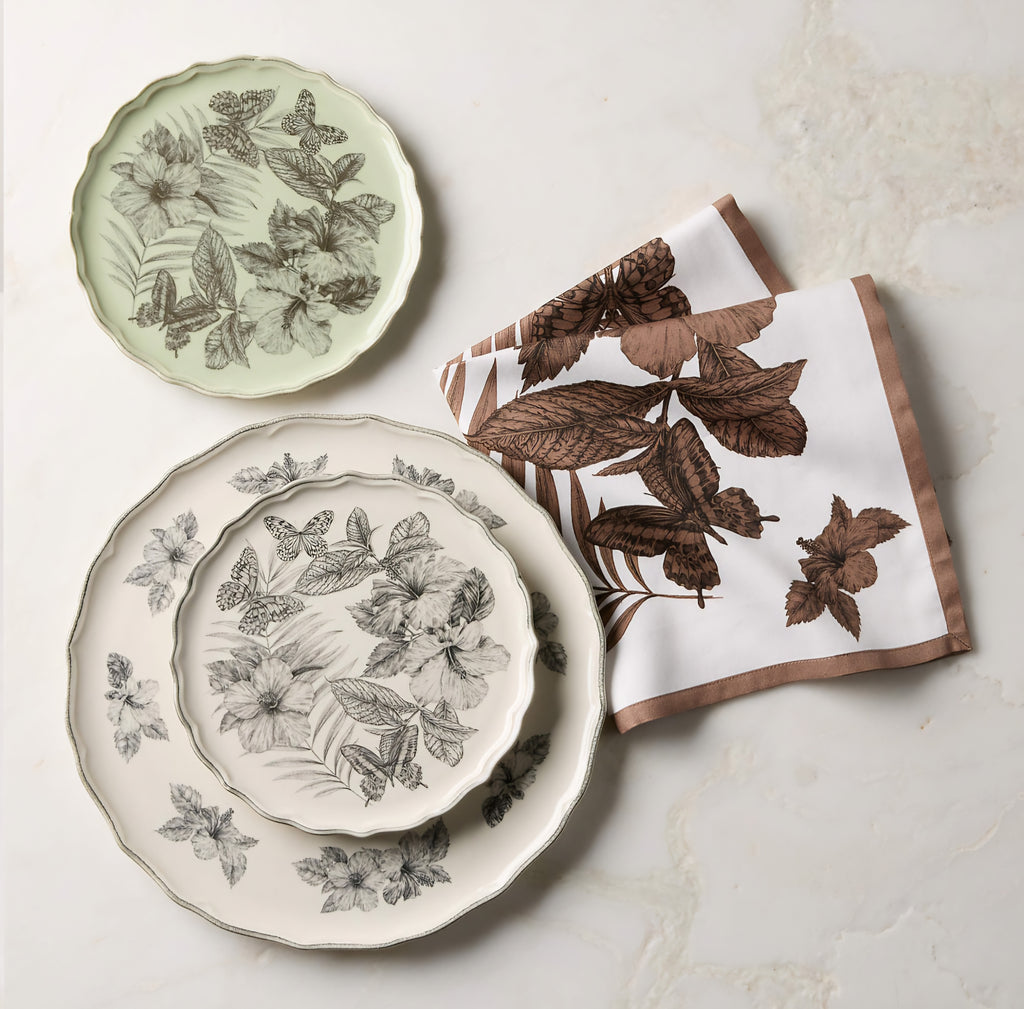 THE ONE × Everly — Round White and Black Patterned Serving Platter