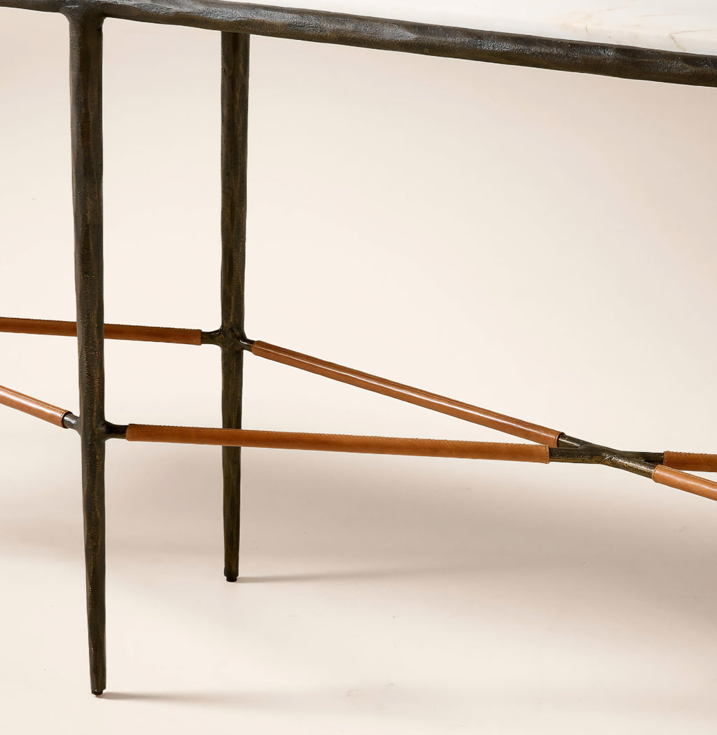 THE ONE × Kingsley — White Marble and Cast Metal Console Table
