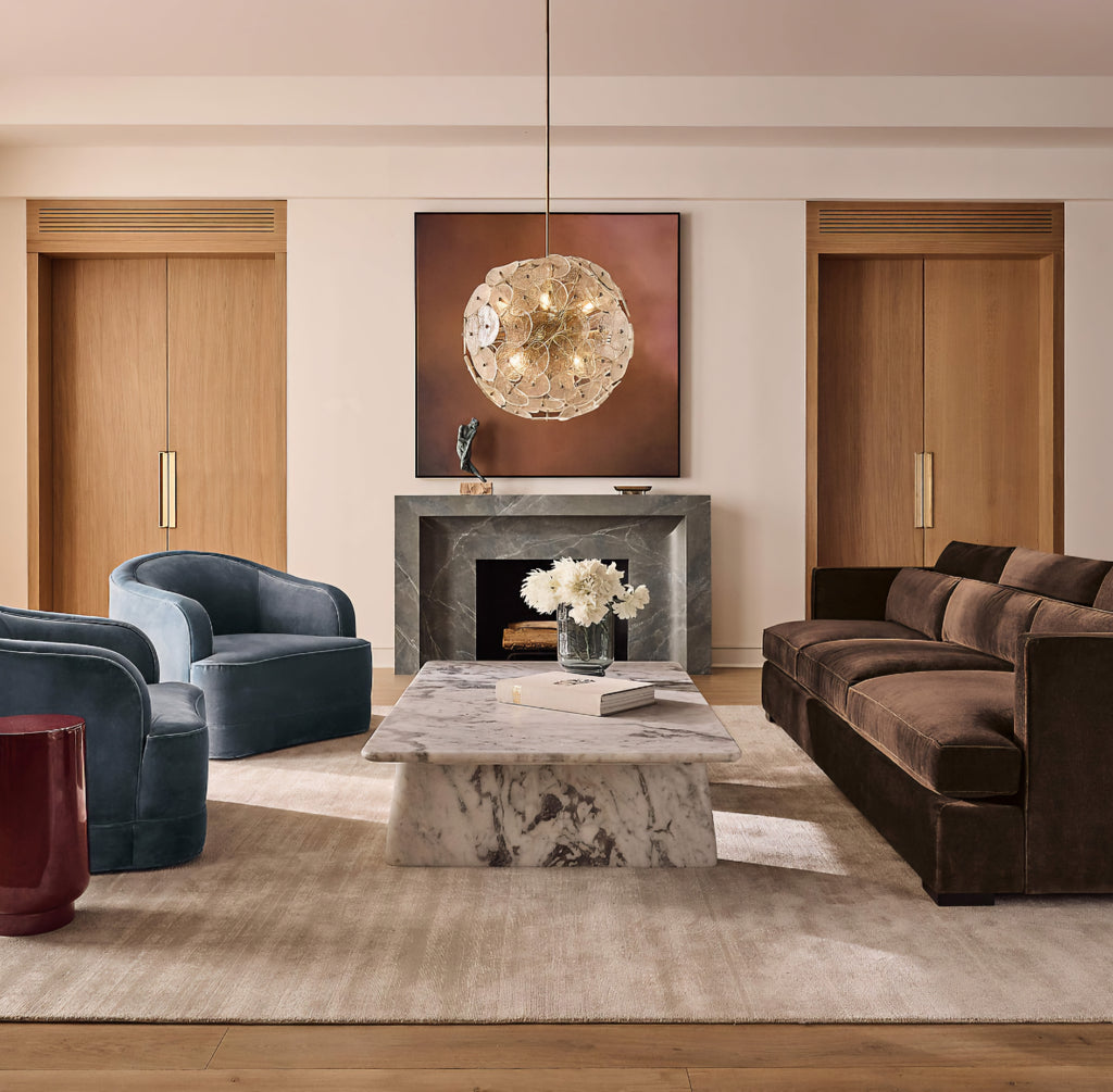 THE ONE × Almera — White Marble Coffee Table (66")