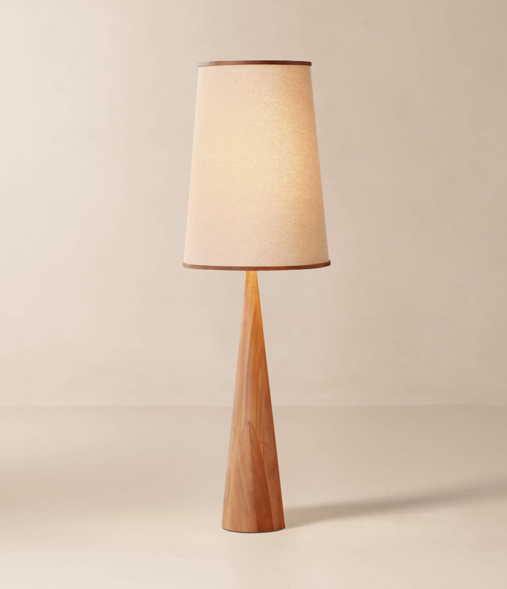 THE ONE × Bruna — Walnut Wood and Linen Floor Lamp