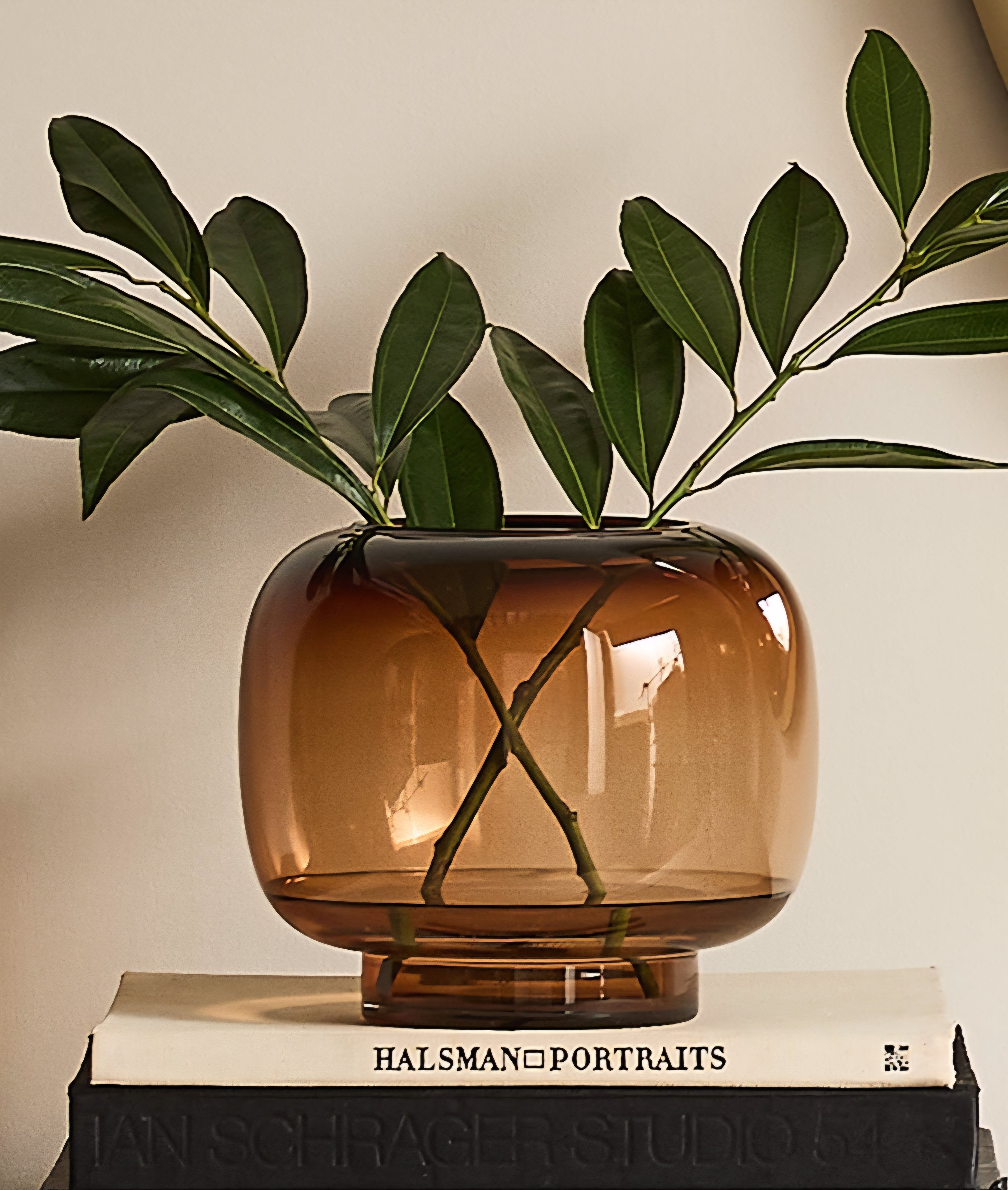 THE ONE × Coco — Round Smoked Amber Glass Hurricane Candle Holder