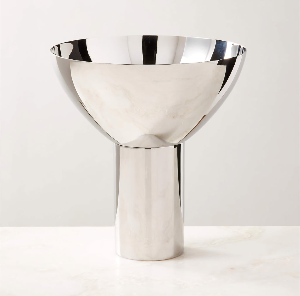 THE ONE × Clyme — Polished Stainless Steel Pedestal Serving Bowl