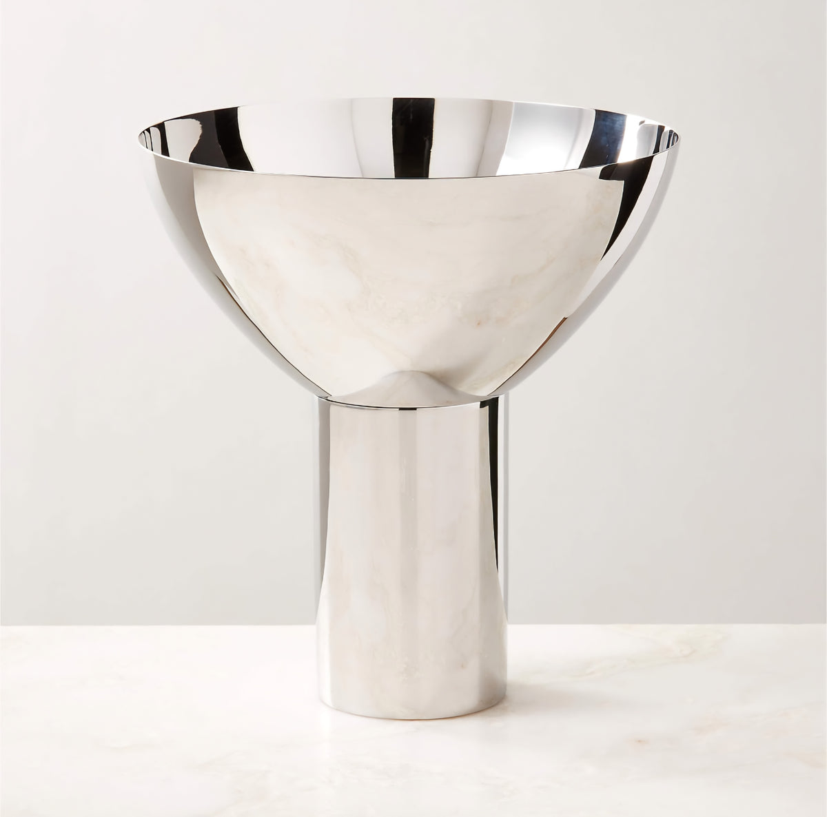 THE ONE × Clyme — Polished Stainless Steel Pedestal Serving Bowl
