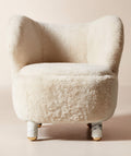 THE ONE × Nadine — Shearling Accent Chair with Marble Legs