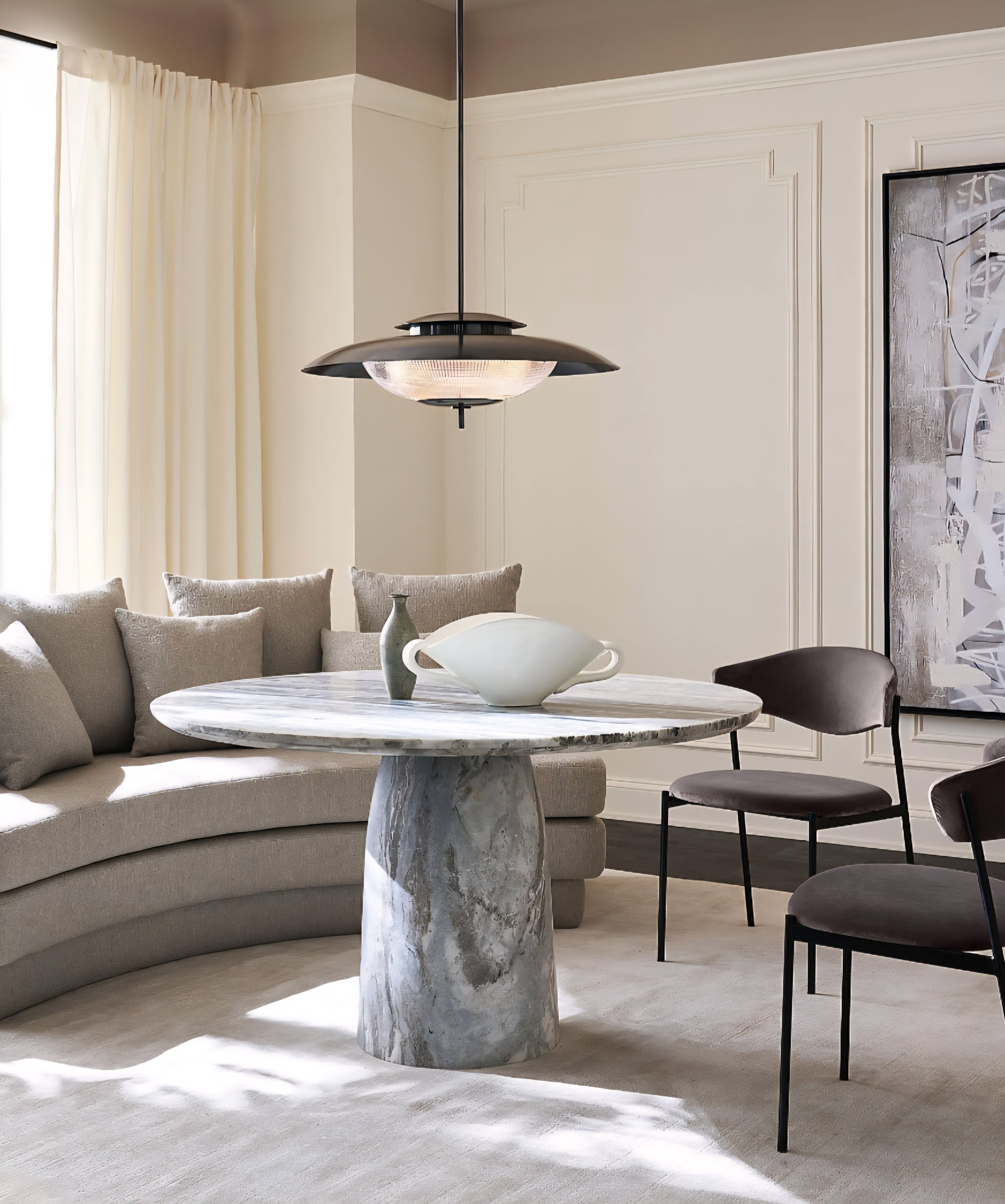 THE ONE × Damato — Mink Velvet Dining Chair