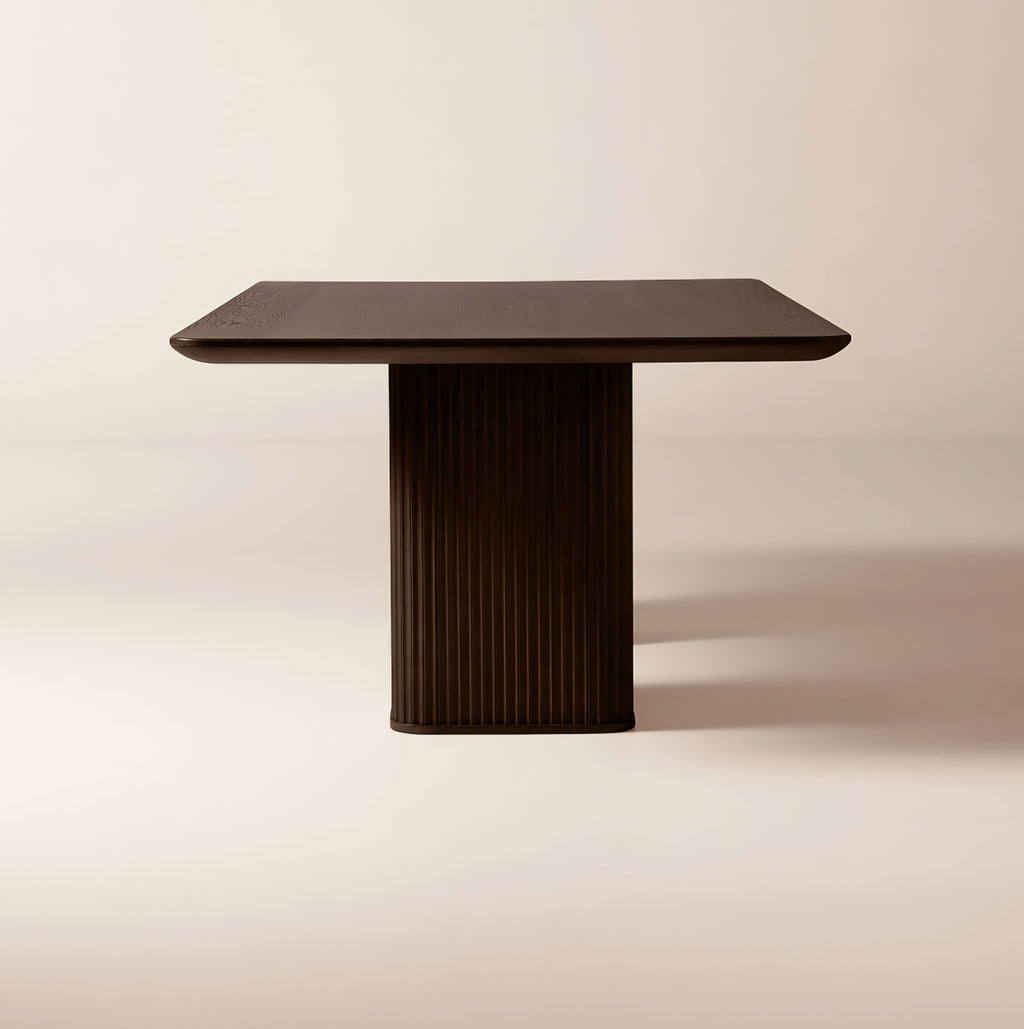 THE ONE × Davison — 55" Round Fluted Dark Oak Dining Table