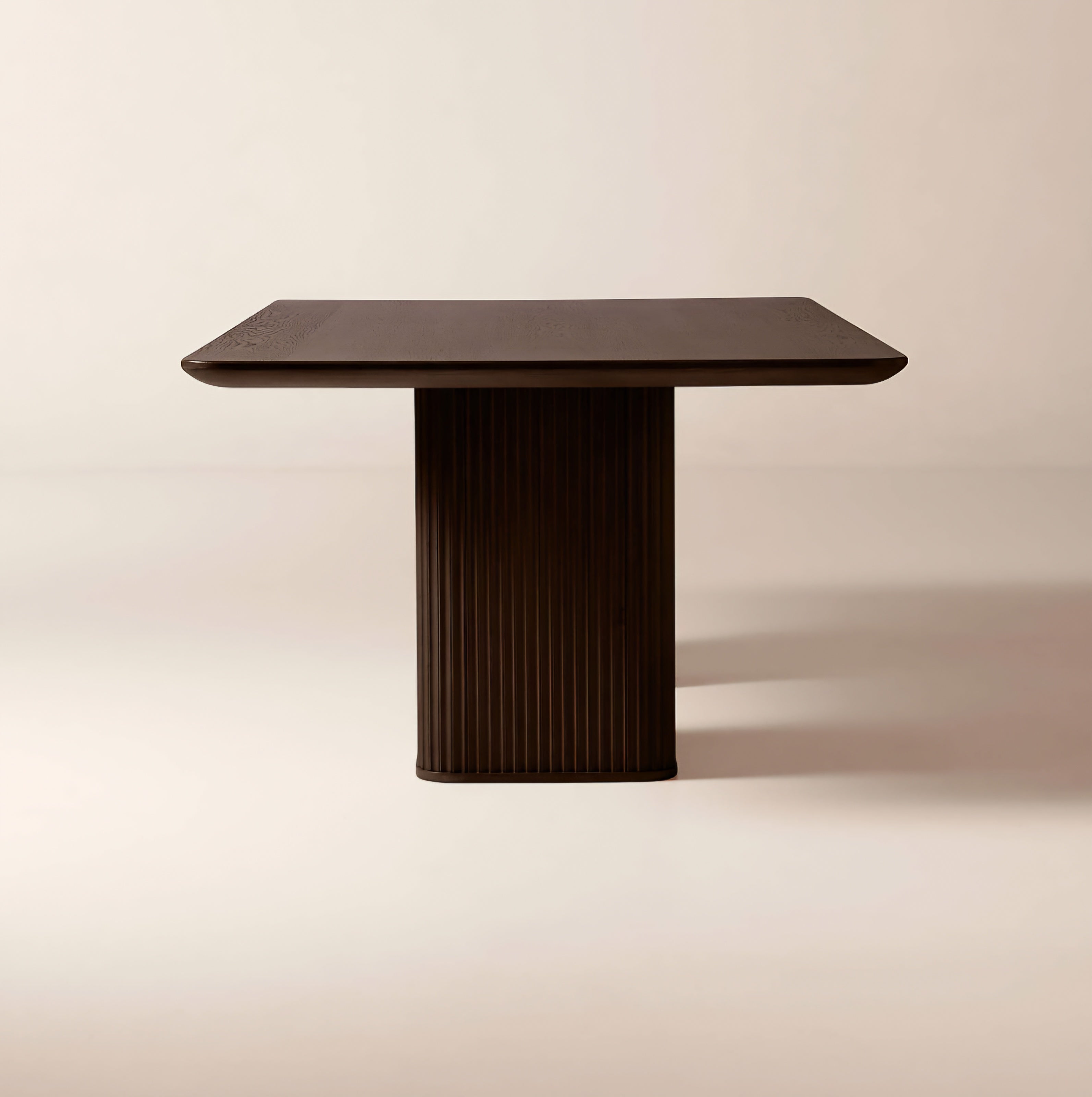 THE ONE × Davison — 55" Round Fluted Dark Oak Dining Table