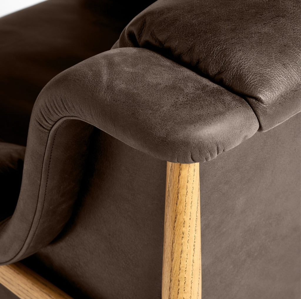 THE ONE × Cigar — Wood and Leather Accent Chair