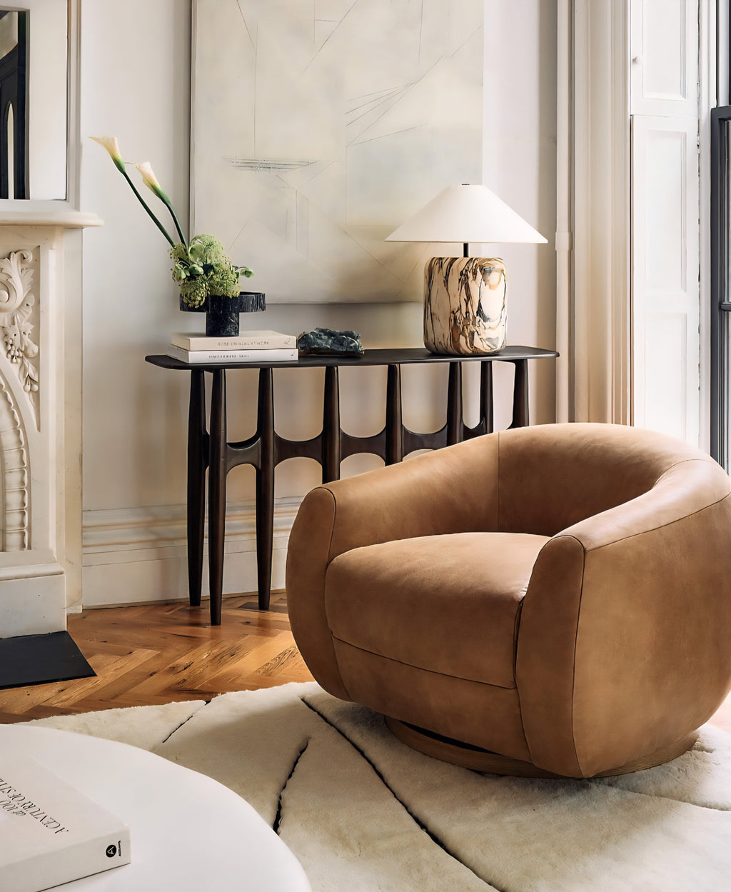 THE ONE × Bixby — White Cast Aluminum Console Table