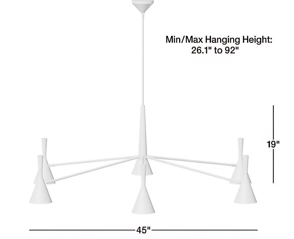 THE ONE × Weston — Black Mid‑Century Modern Chandelier (45")