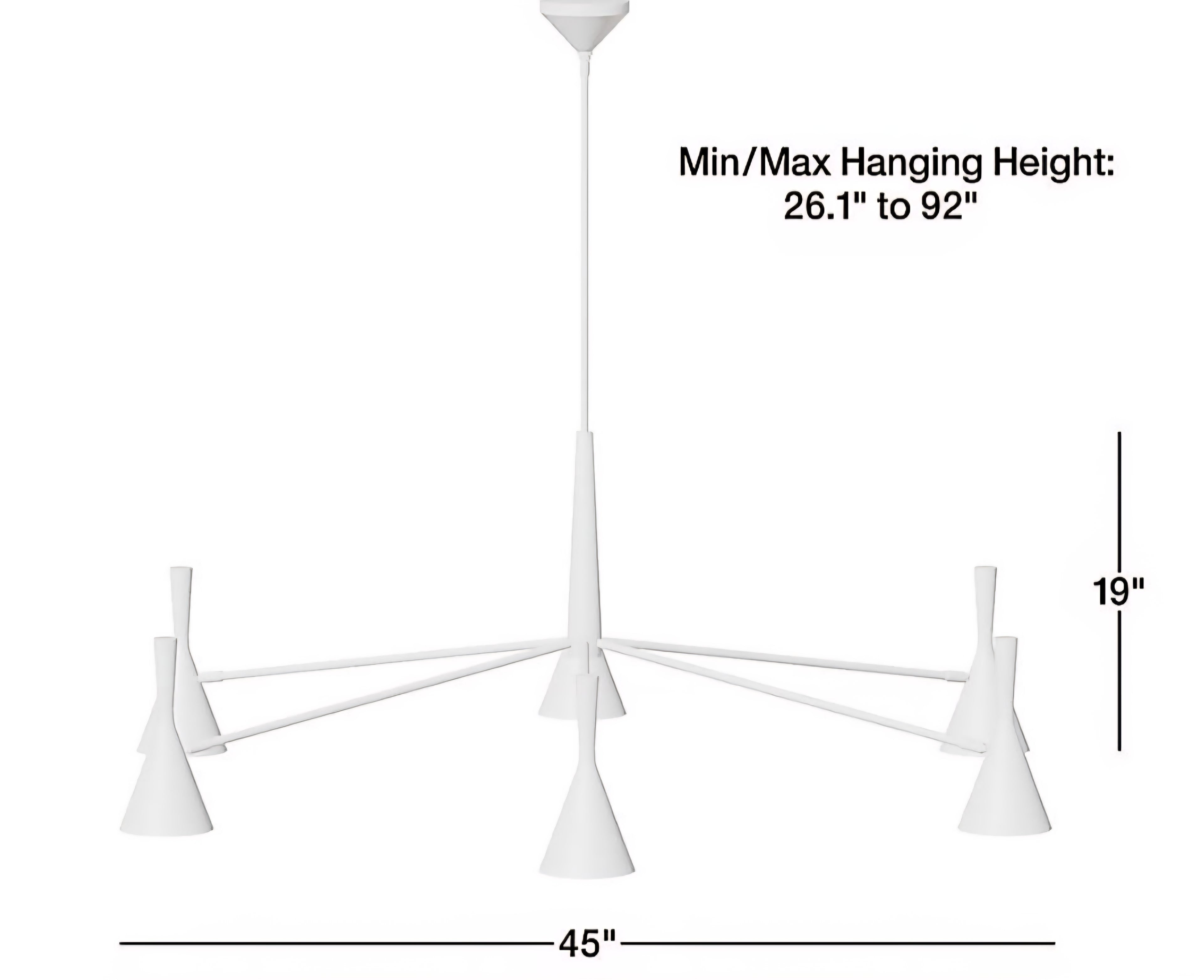 THE ONE × Weston — Black Mid‑Century Modern Chandelier (45")