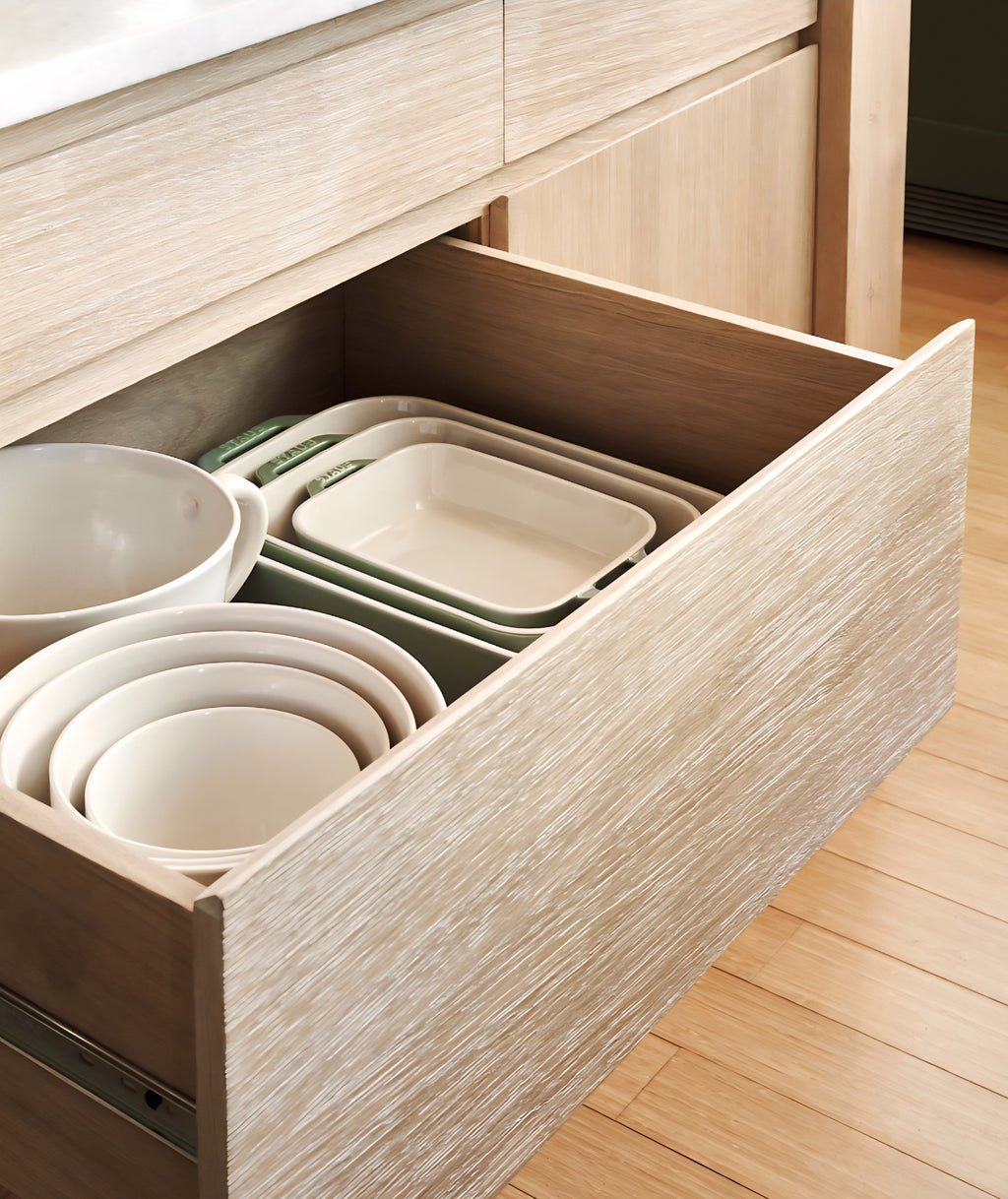 THE ONE × Terra — Marble Top Kitchen Island with Storage (78")