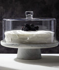THE ONE × Swirl — Black and White Cake Stand with Glass Lid