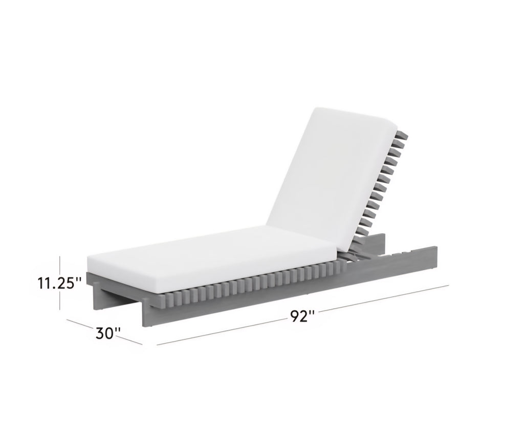 THE ONE × Taiko — Stained Teak Outdoor Sun Lounger with Sunbrella® Cushions
