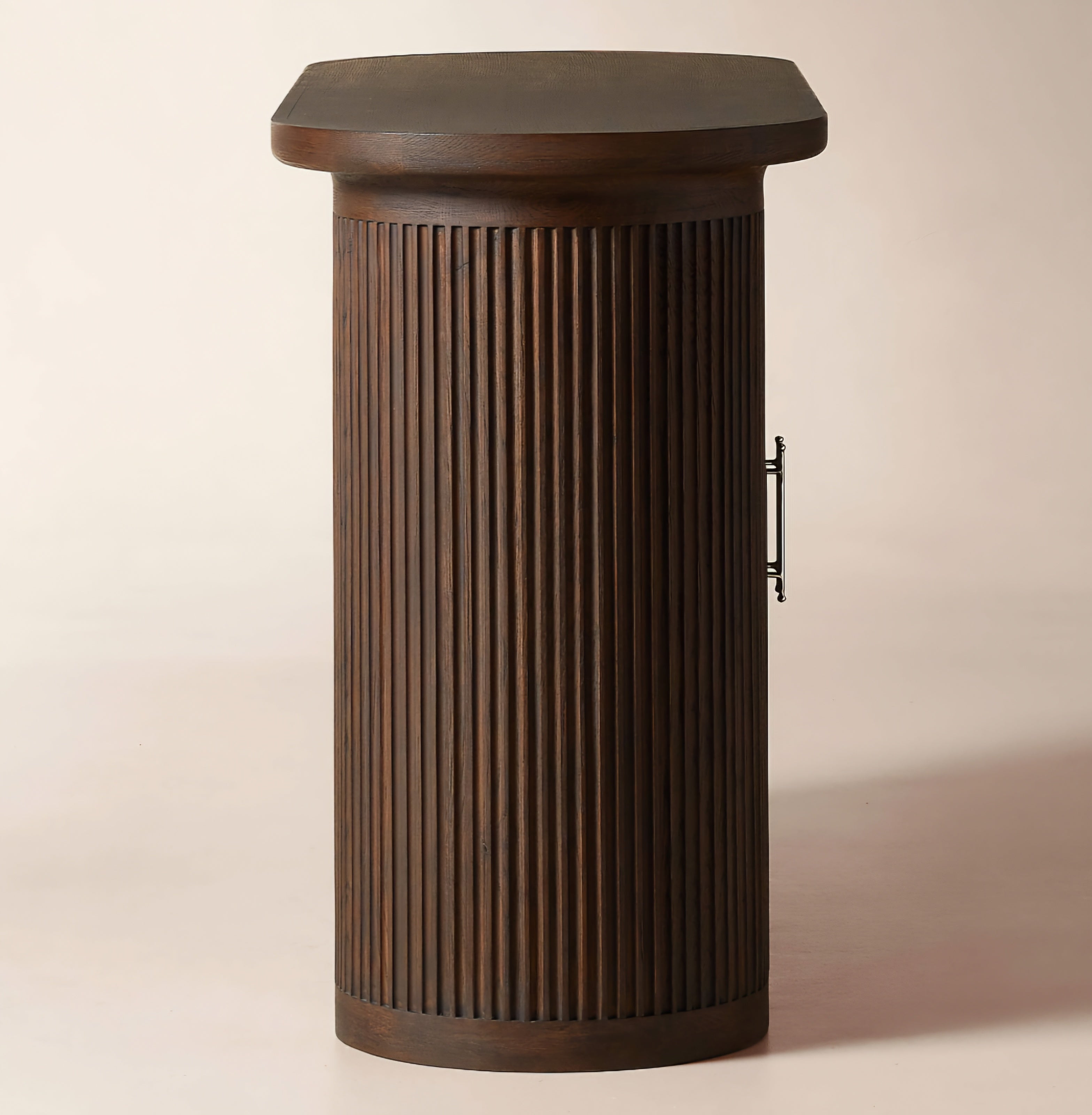 THE ONE × Solero — Fluted Dark Oak Wood Standing Bar