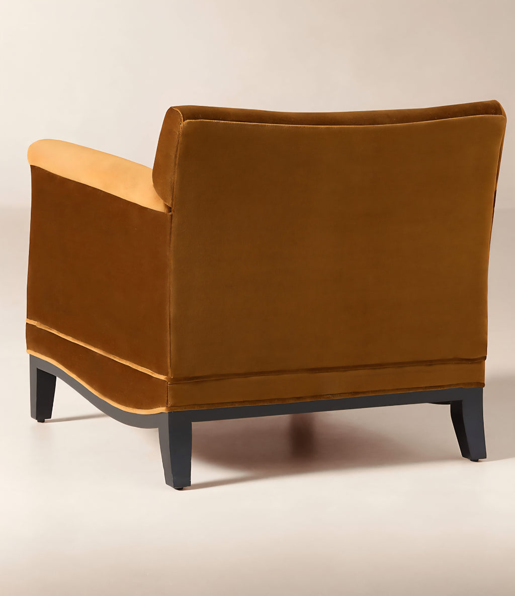 THE ONE × Olson — Cognac Brown Velvet Accent Chair