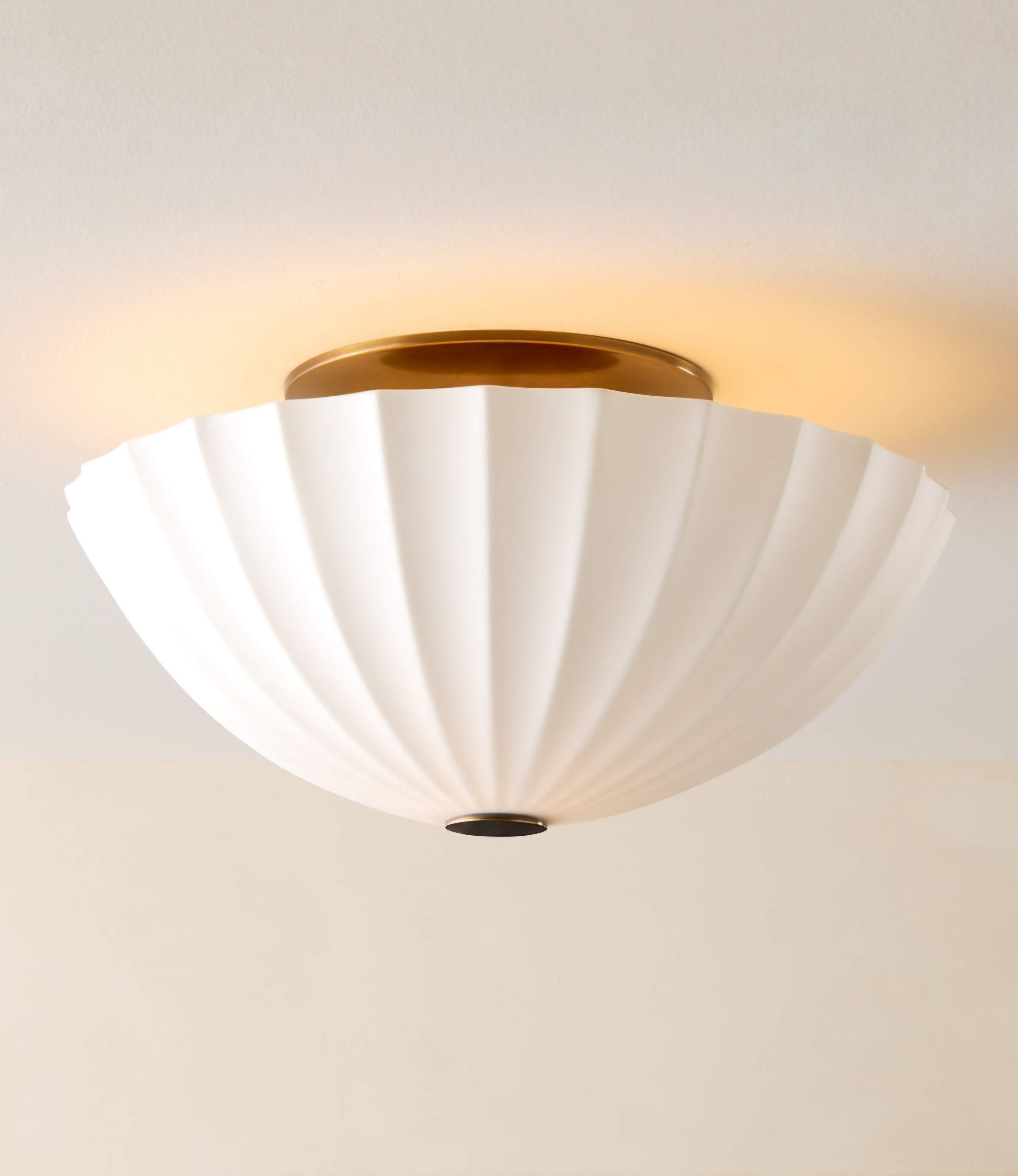 THE ONE × Jeanne — Fluted White Porcelain Flush Mount Light
