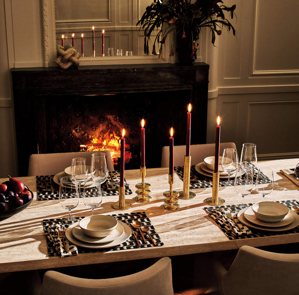 THE ONE × Sydney — Rectangular Travertine Dining Table with White Oak Legs