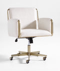 THE ONE × Caterina — Natural Upholstered Office Chair with Brass Base