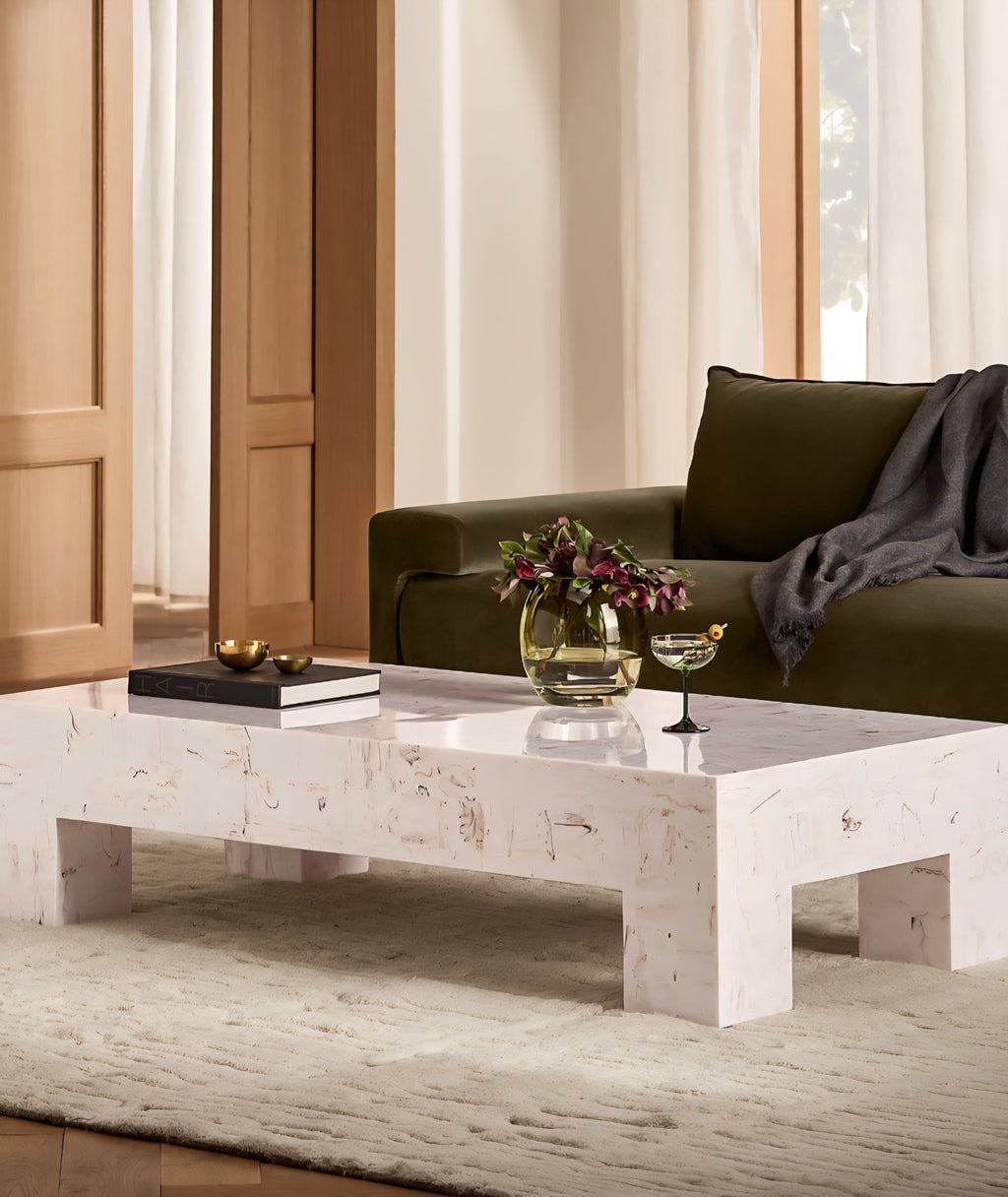 THE ONE × Scatola — Brown Burl Wood Coffee Table