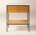 THE ONE × Connoisseur — Light Oak Nightstand with Marble Top
