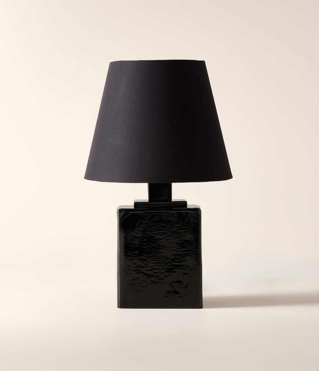 THE ONE × Bandit — Black Cast Glass Table Lamp 11"