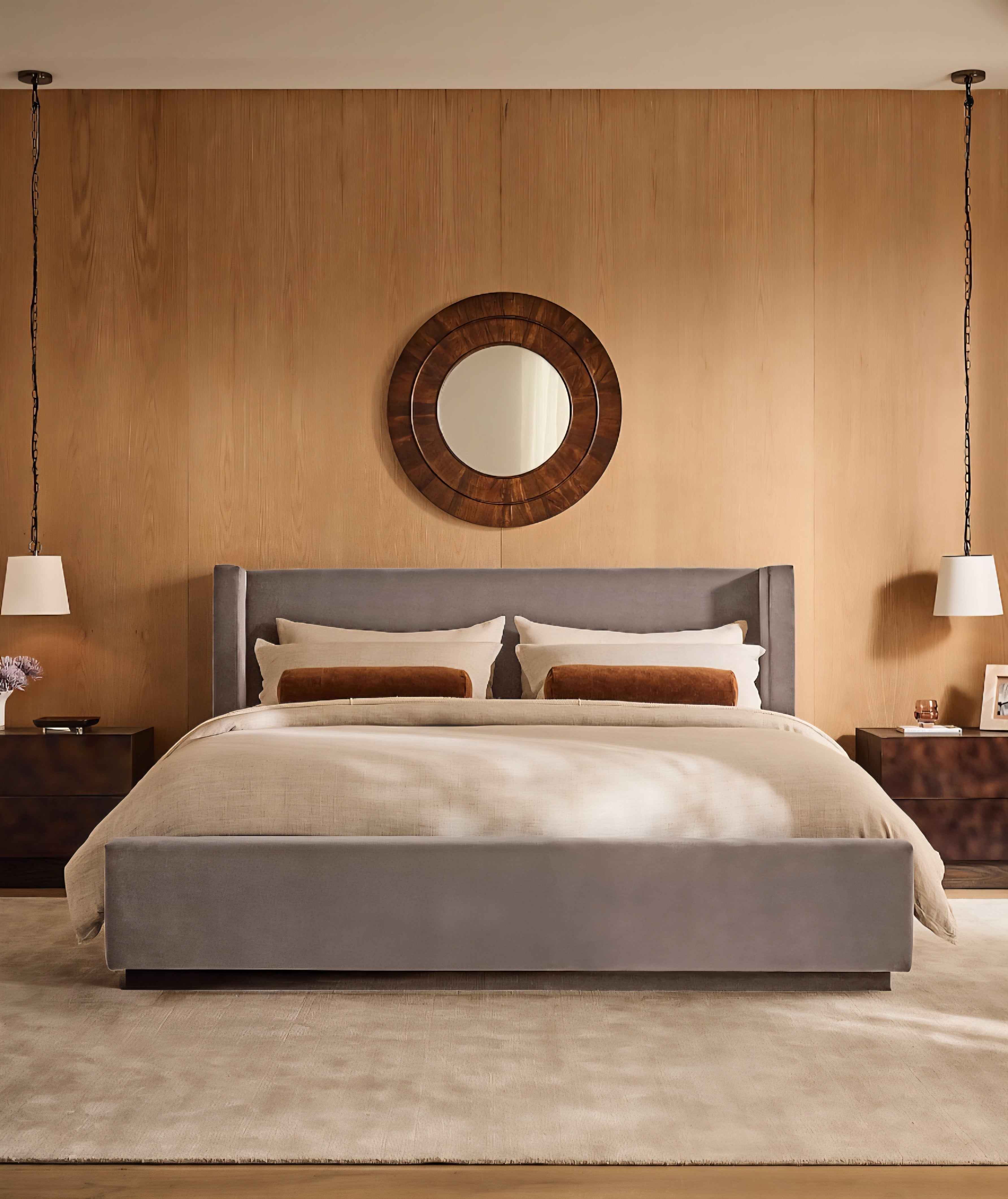 THE ONE × Russell — Velvet Upholstered Queen Storage Bed