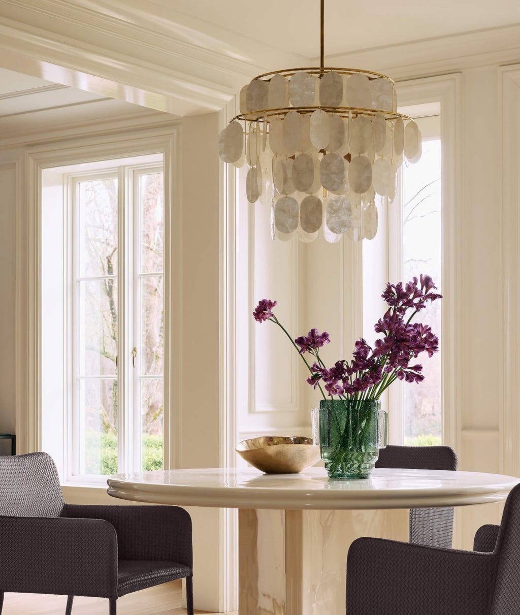 THE ONE × Terese — Aged Brass Capiz Pendant Light