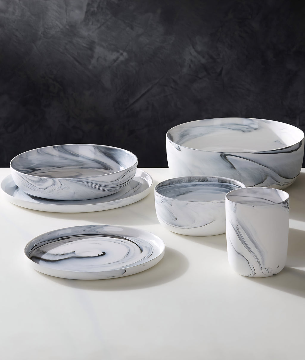 THE ONE × Swirl — Black and White Dinner Plates