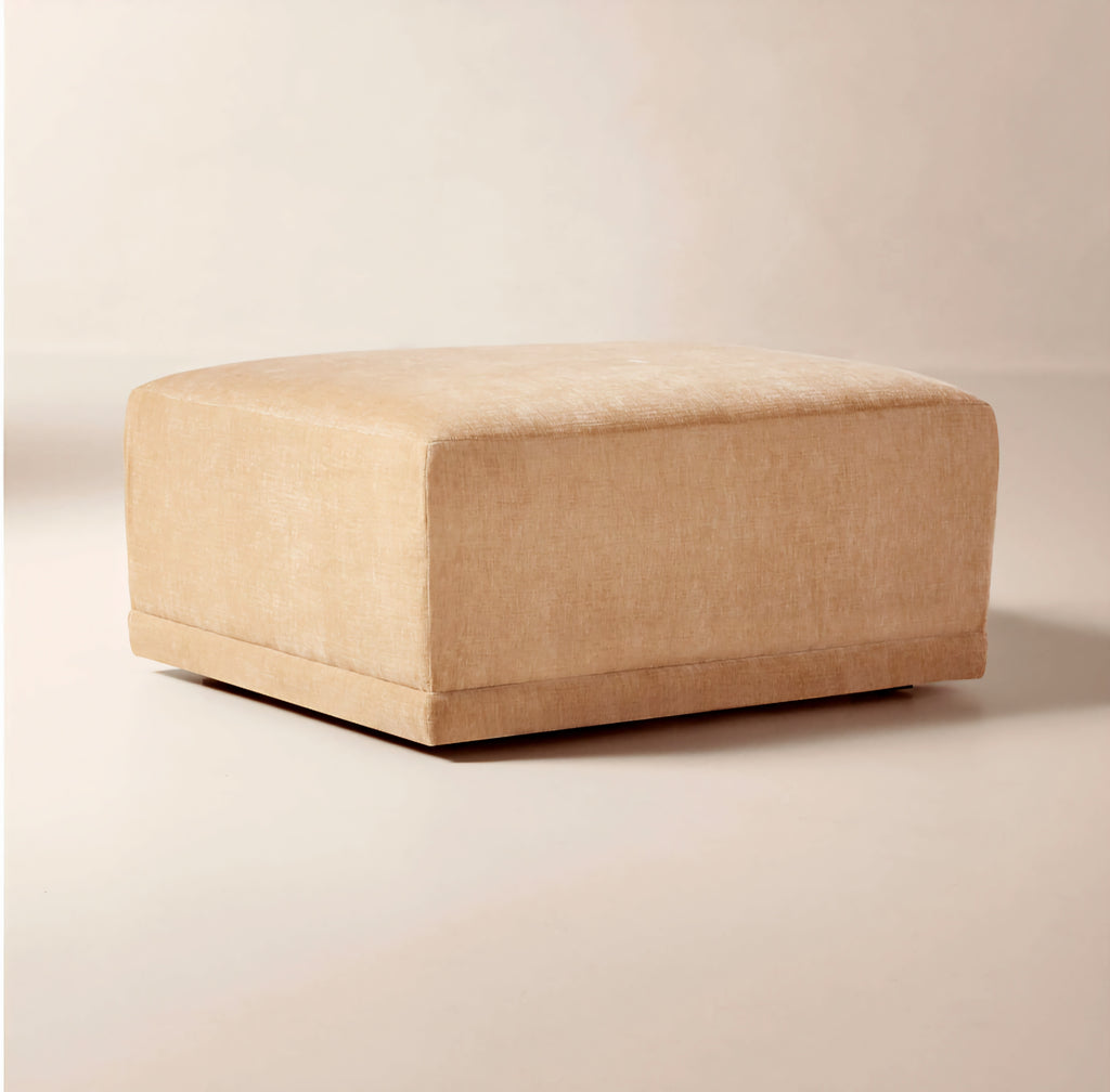 THE ONE × Faible — White Performance Linen Standard Depth Ottoman