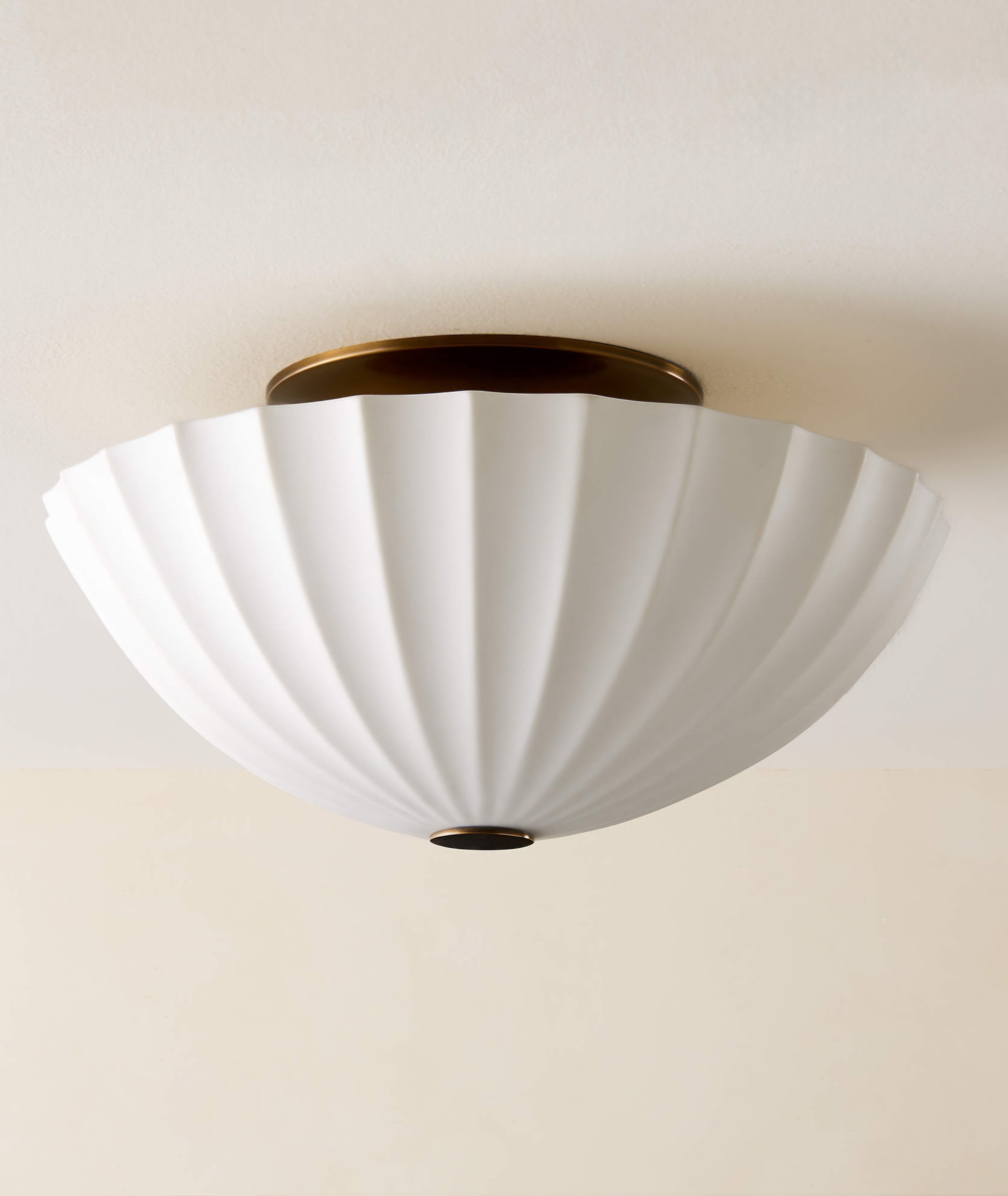 THE ONE × Jeanne — Fluted White Porcelain Flush Mount Light