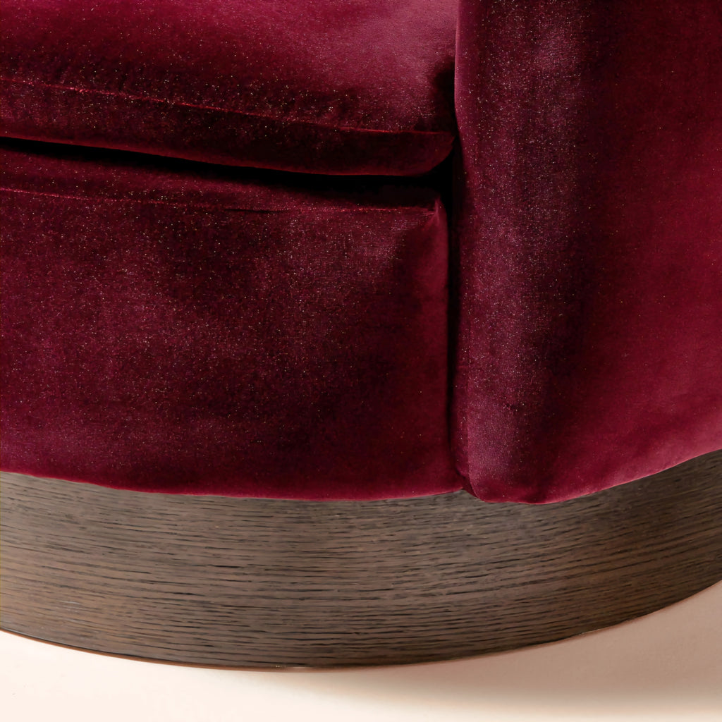 THE ONE × Muir — Taupe Velvet Swivel Chair