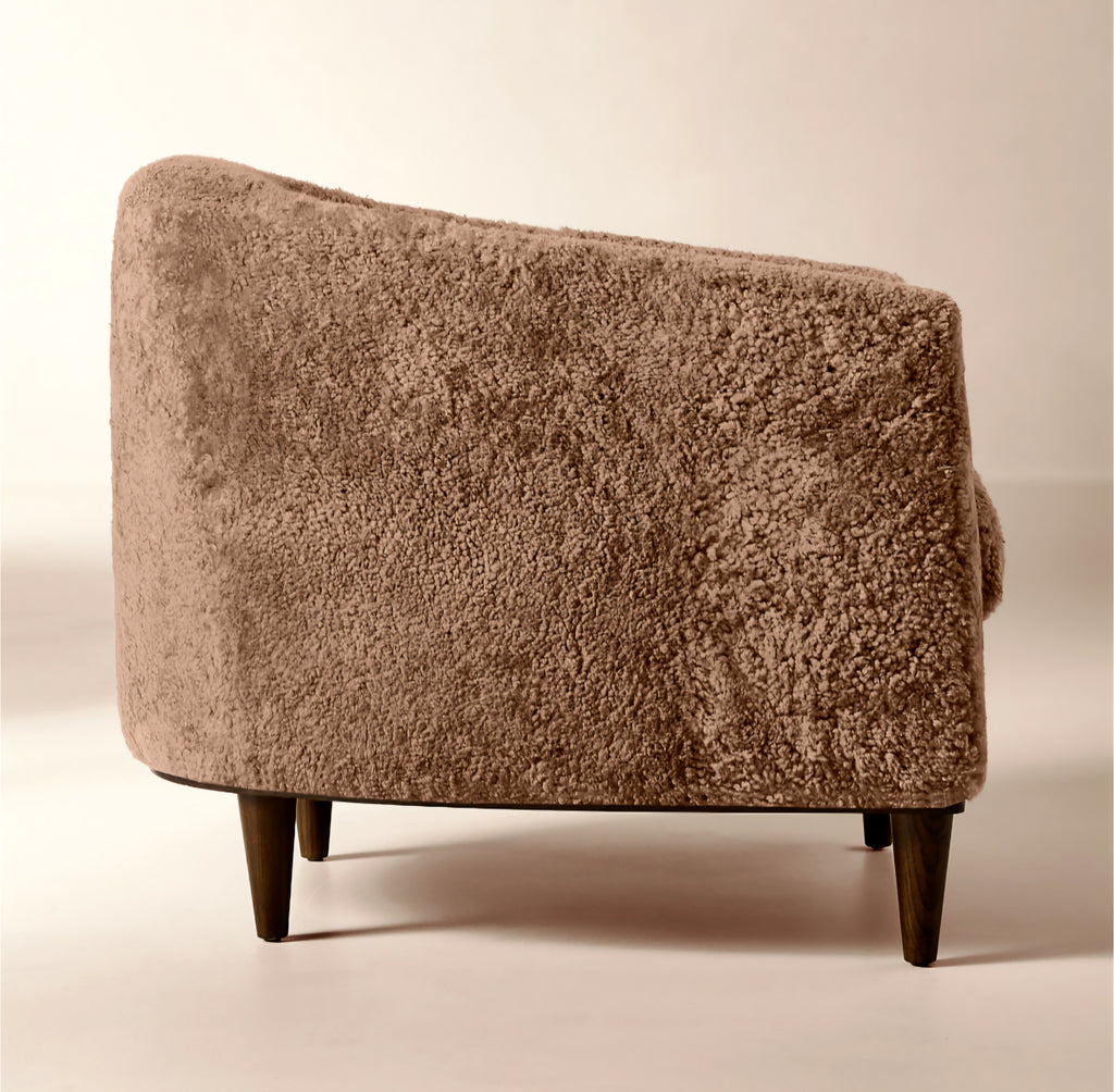 THE ONE × Mayfair — Taupe Shearling Accent Chair