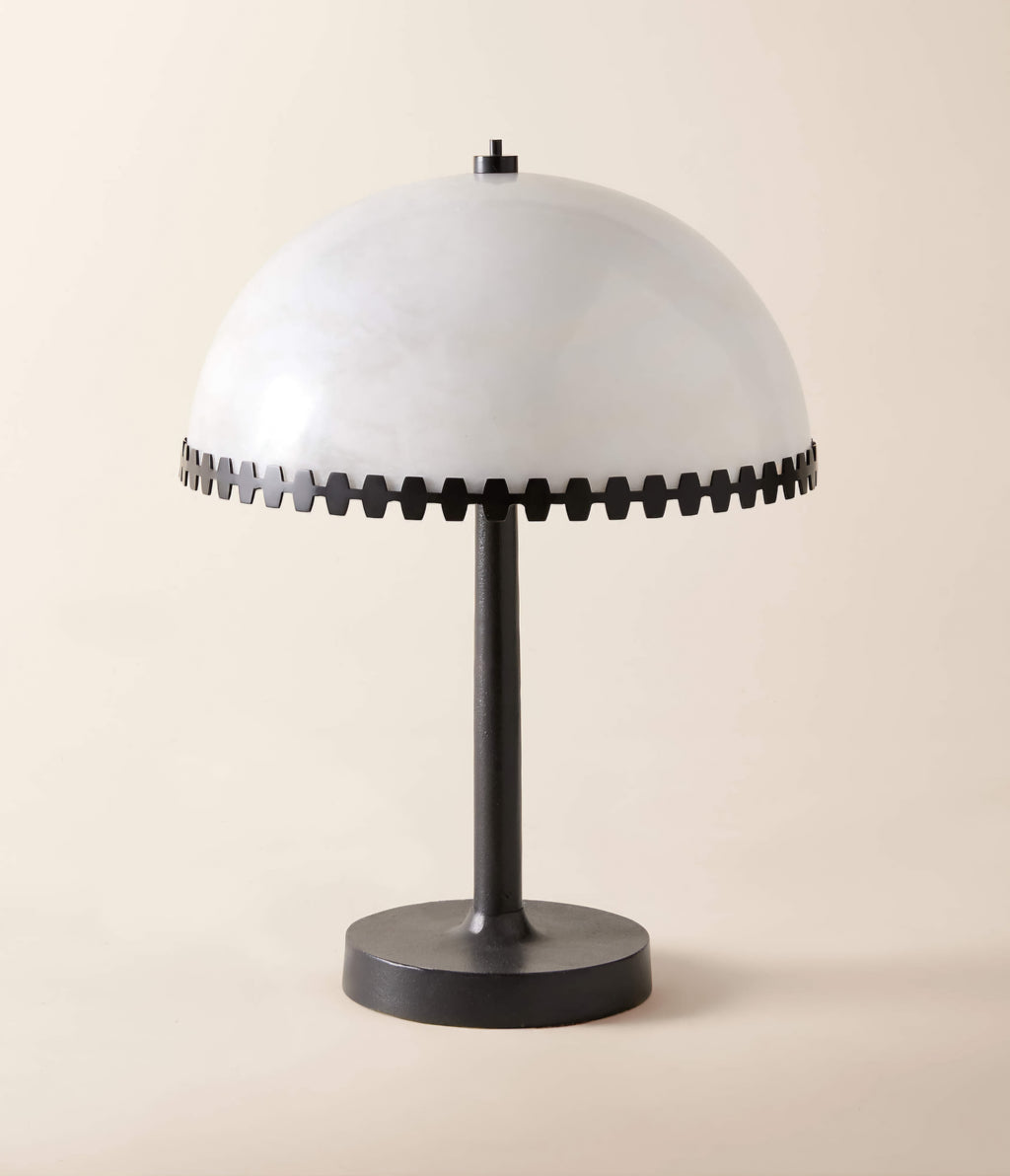THE ONE × Oceana — Black Metal Table Lamp with Alabaster Shade