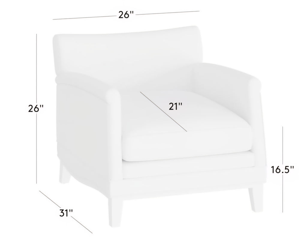 THE ONE × Olson — Cognac Brown Velvet Accent Chair