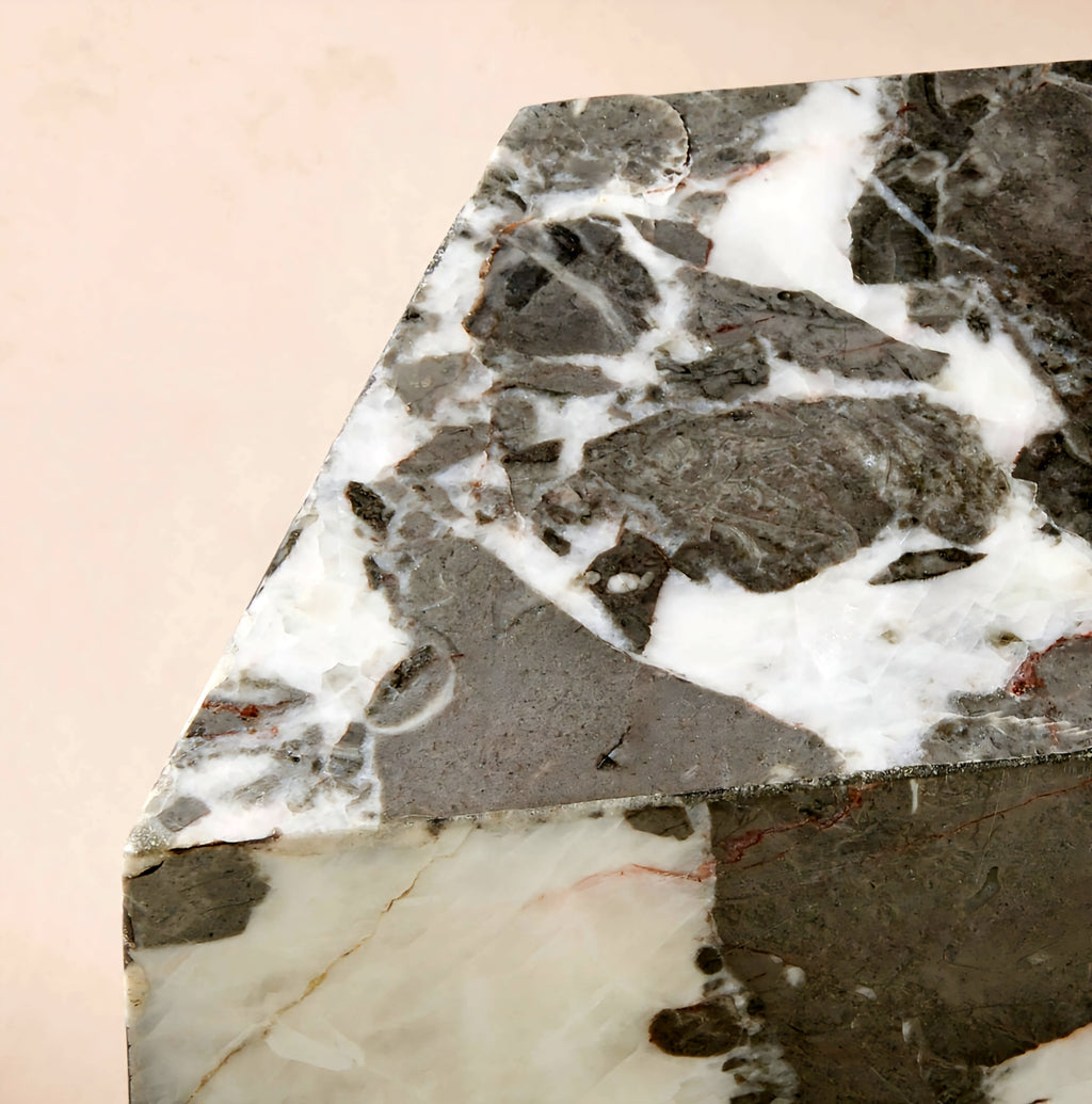 THE ONE × Saul — Grey Marble Drink Table