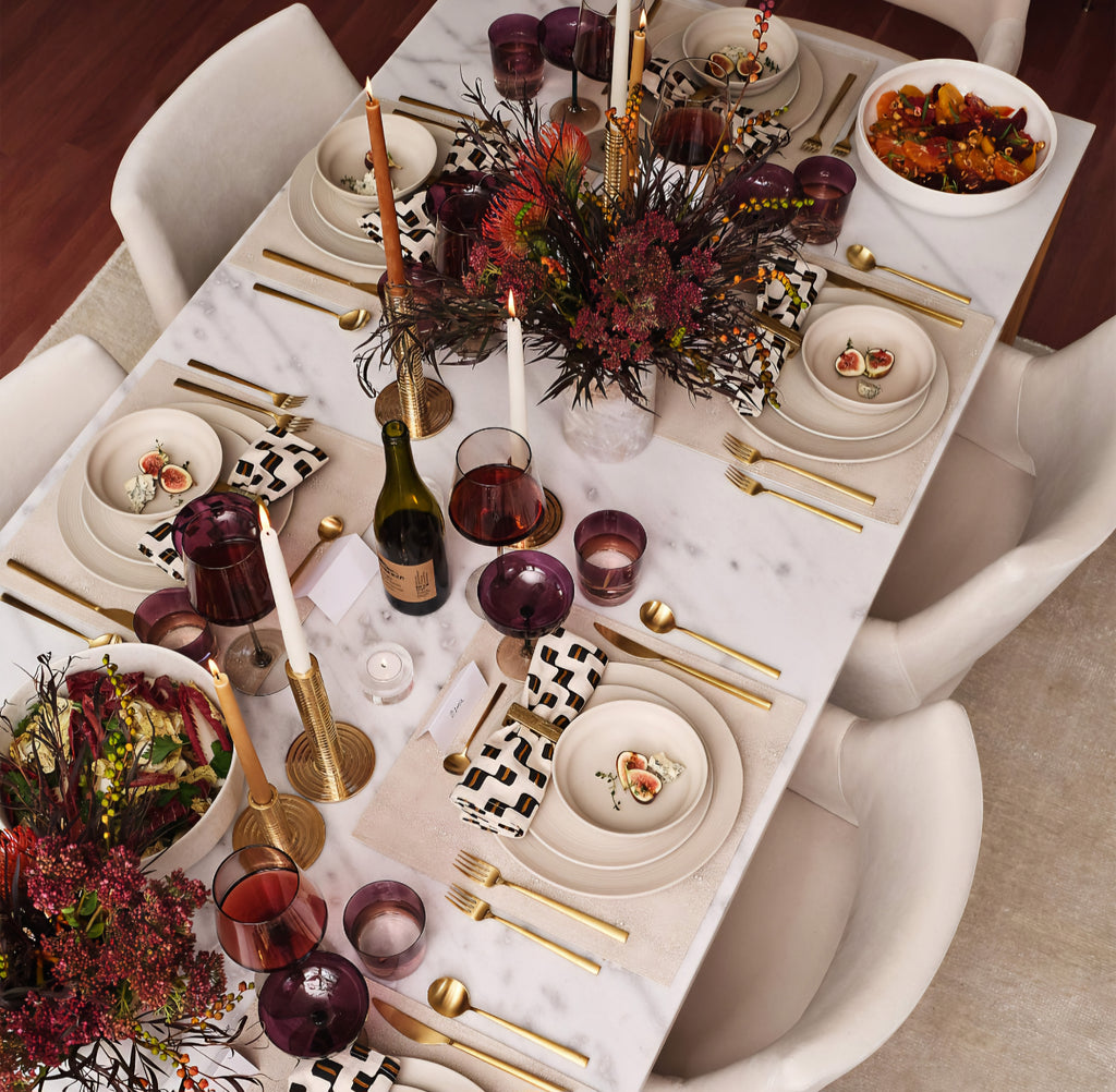 THE ONE × Sydney — Rectangular Carrara Marble Dining Table with Black Steel Legs