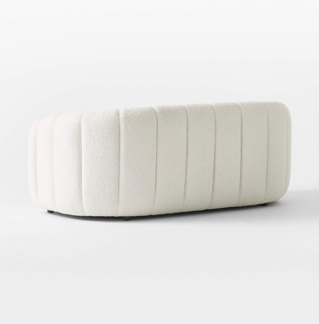 THE ONE × Fitz — Channeled White Boucle Loveseat