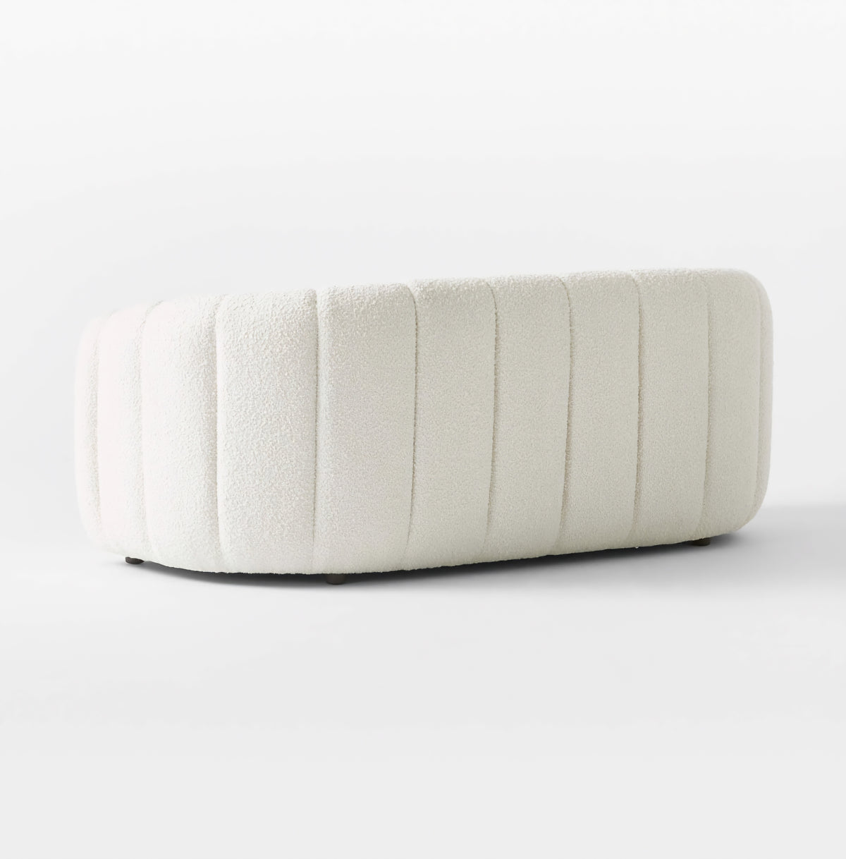 THE ONE × Fitz — Channeled White Boucle Loveseat