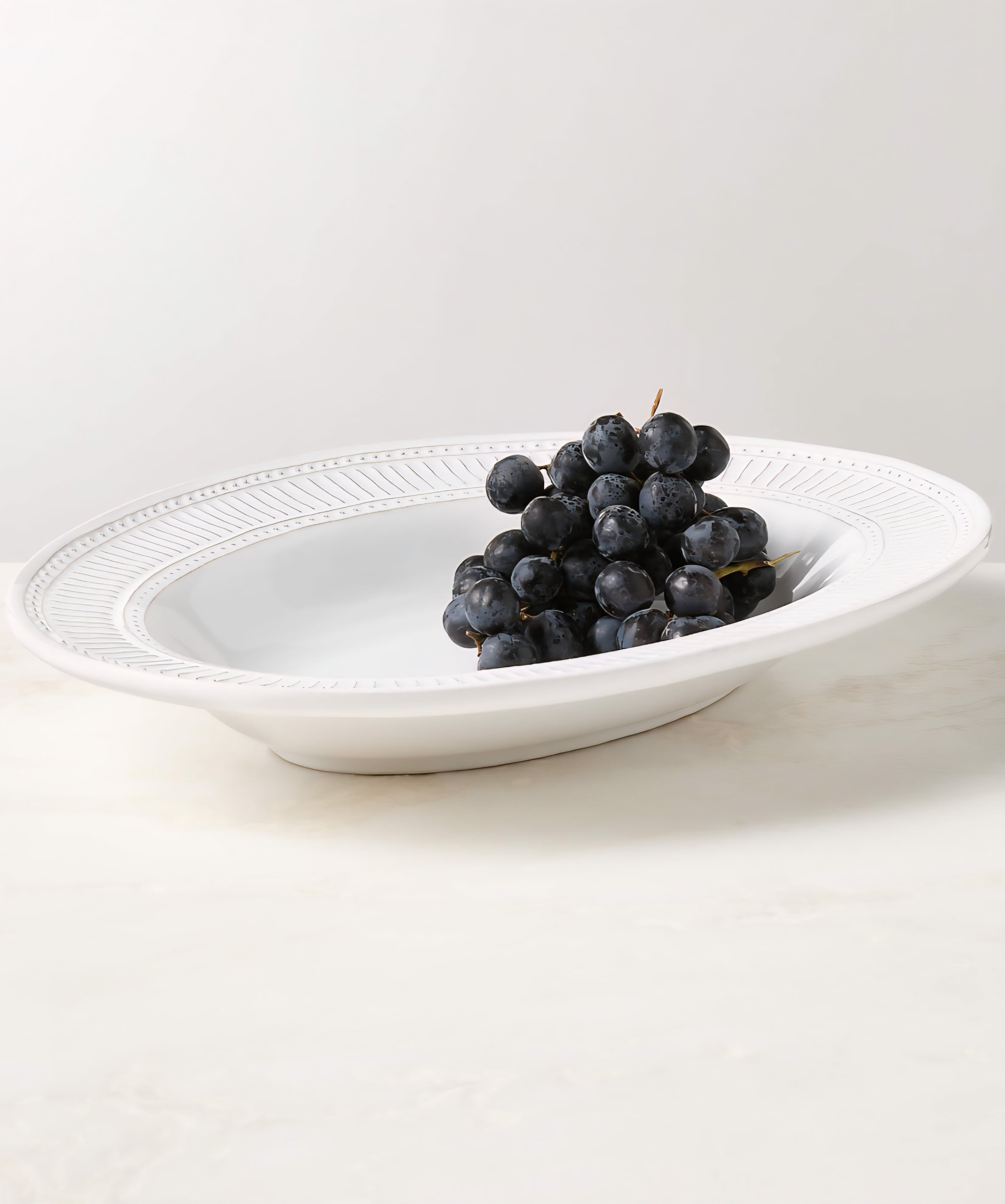 THE ONE × Iliana — White Stoneware Oval Serving Platter