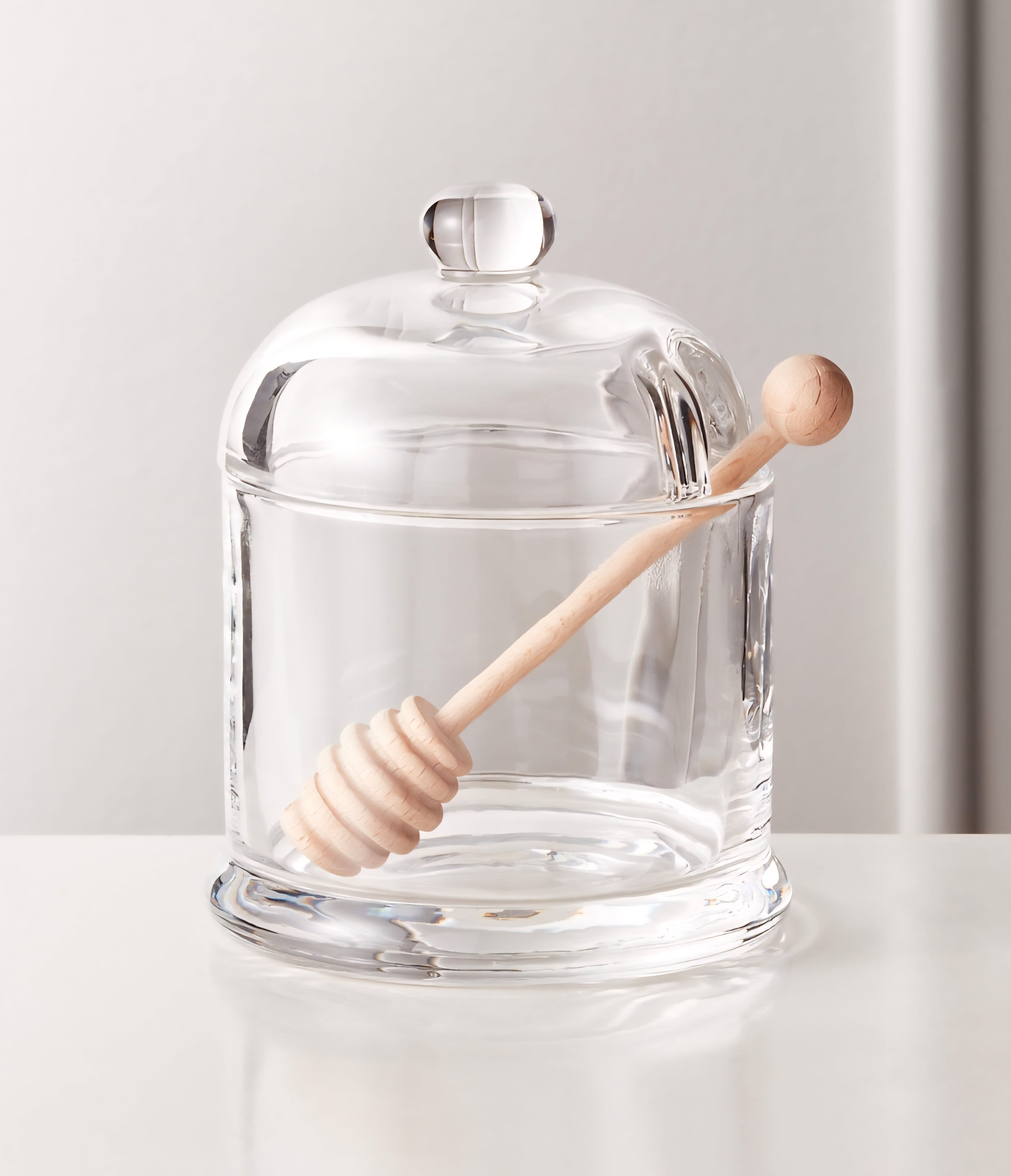 THE ONE × Swarm — Glass Honey Pot and Dipper