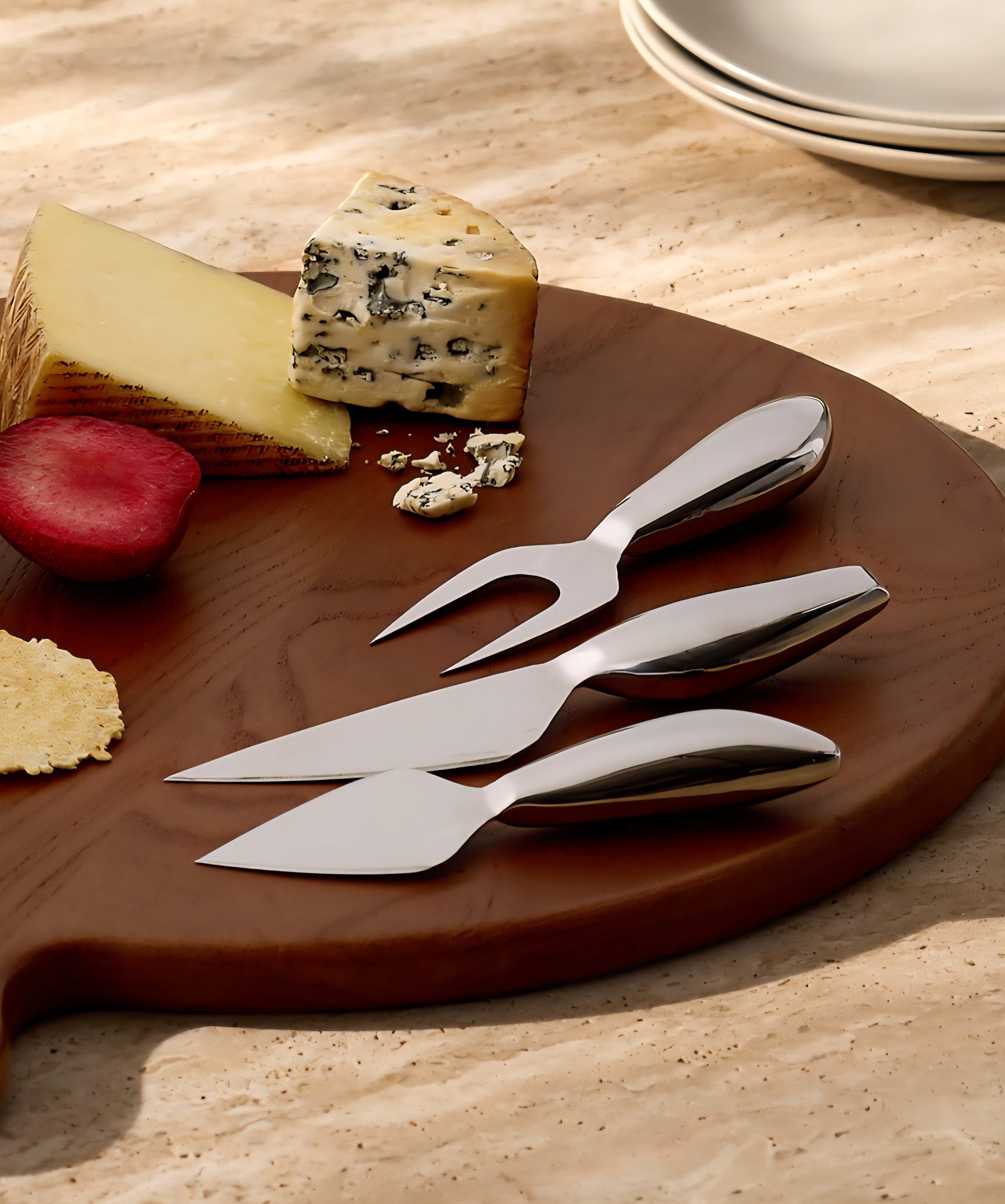 THE ONE × Capra — Stainless Steel Cheese Knives (Set of 3)