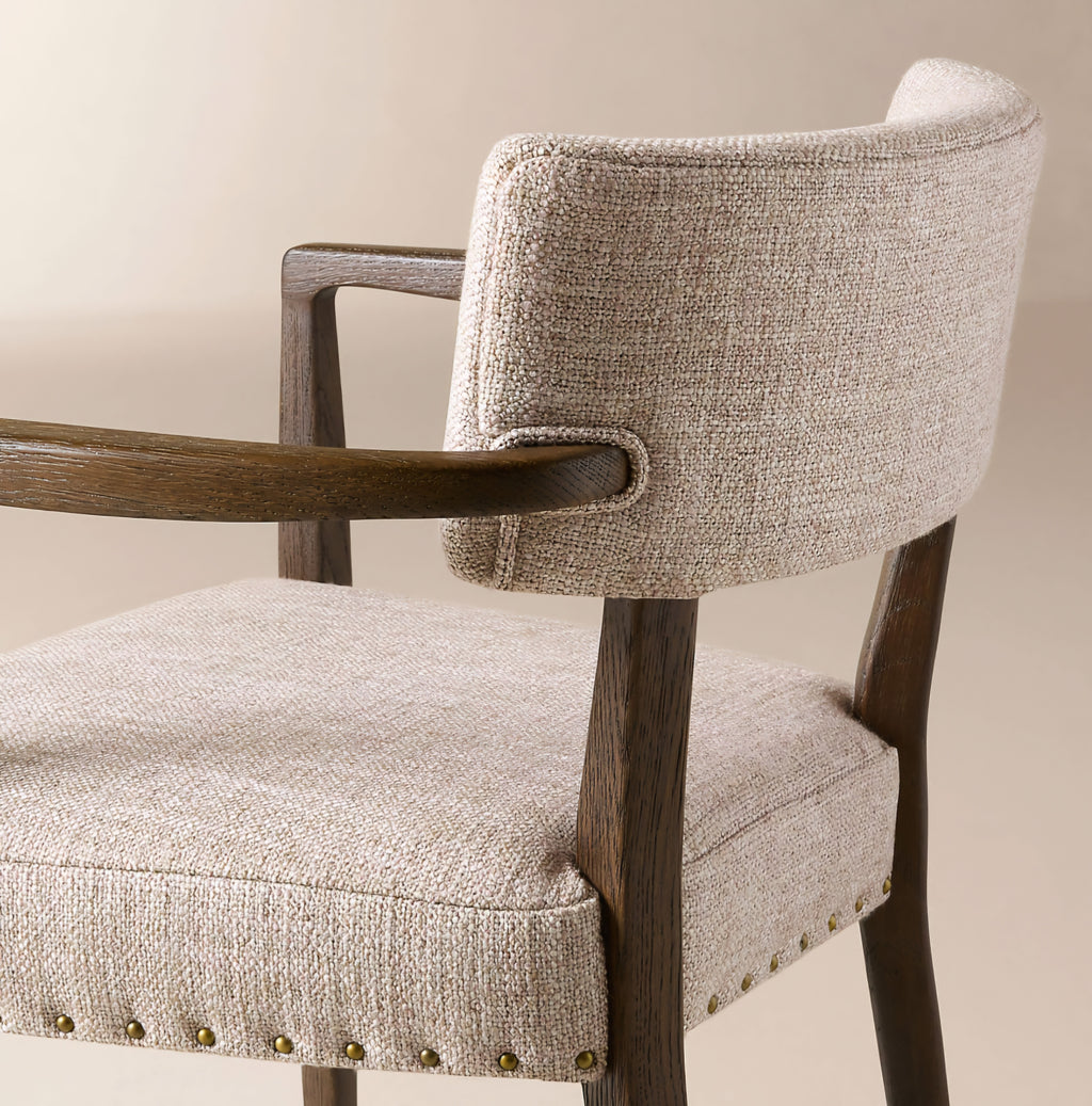 THE ONE × Arlo — Smoked Mauve Performance Fabric Dining Armchair