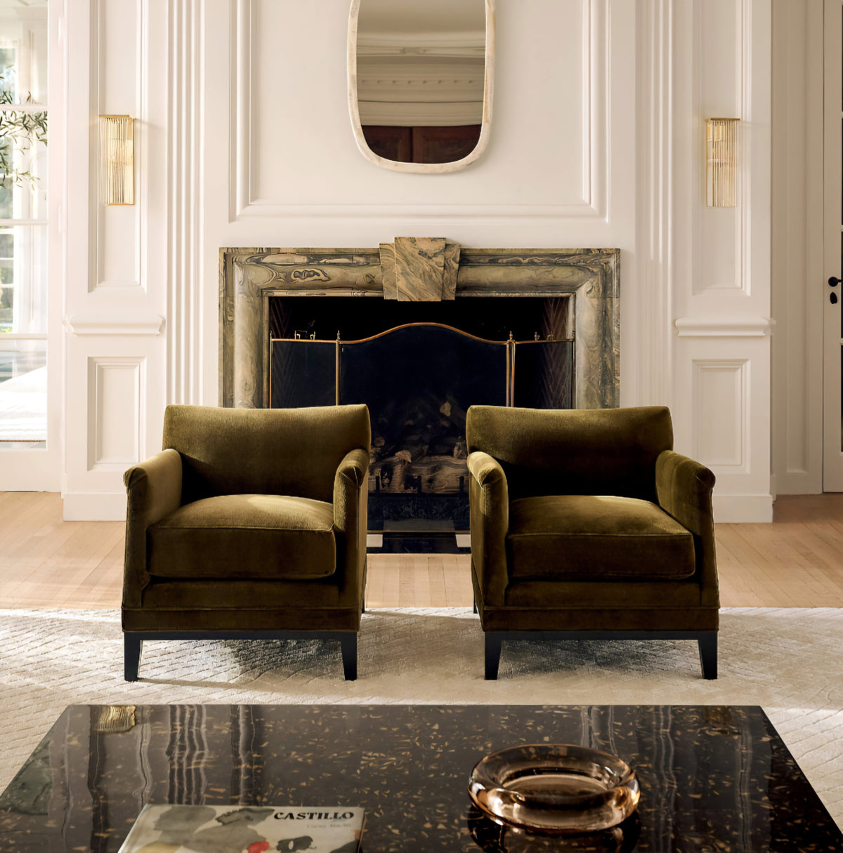 THE ONE × Olson — Cognac Brown Velvet Accent Chair