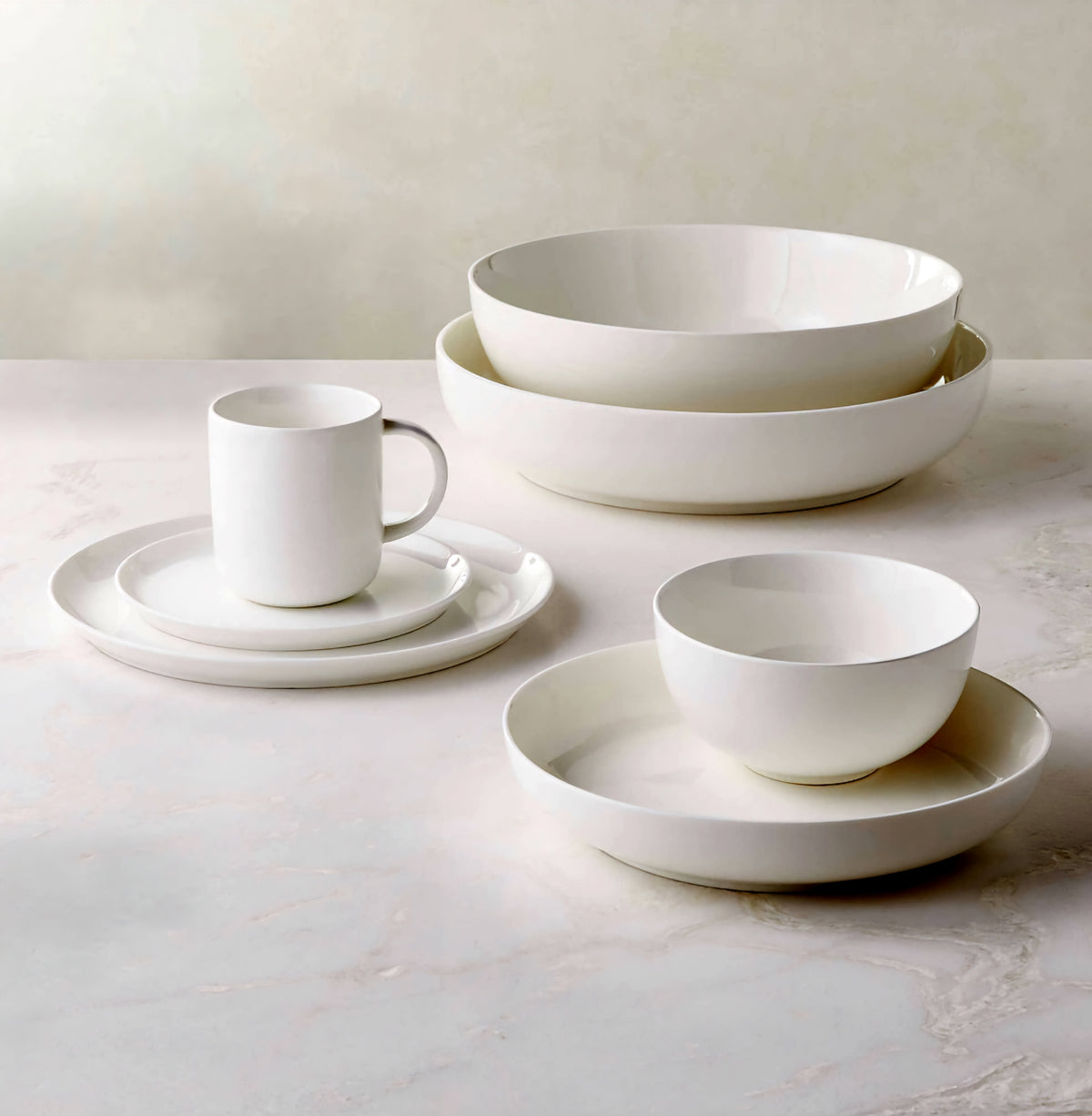 THE ONE × Contact — White Ceramic Serving Bowl