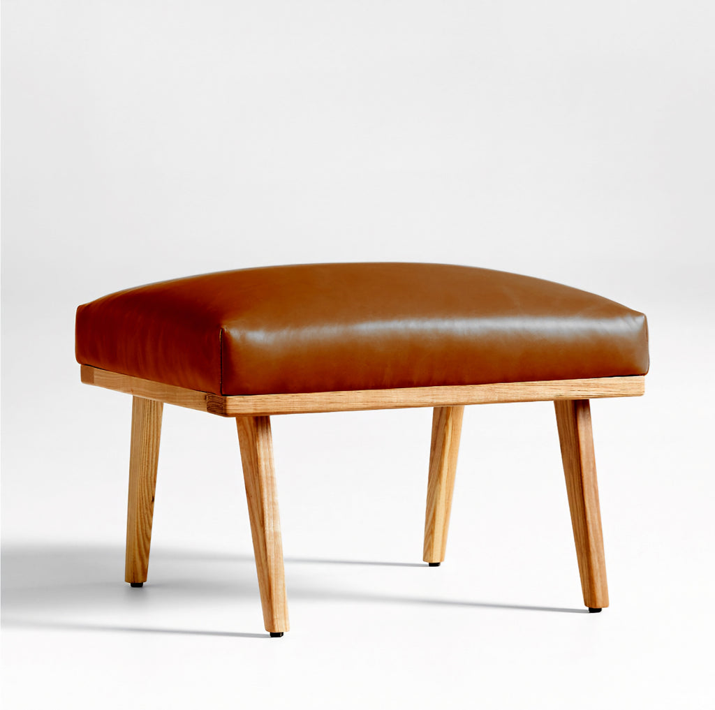 THE ONE × Cavett — Wood and Leather Ottoman