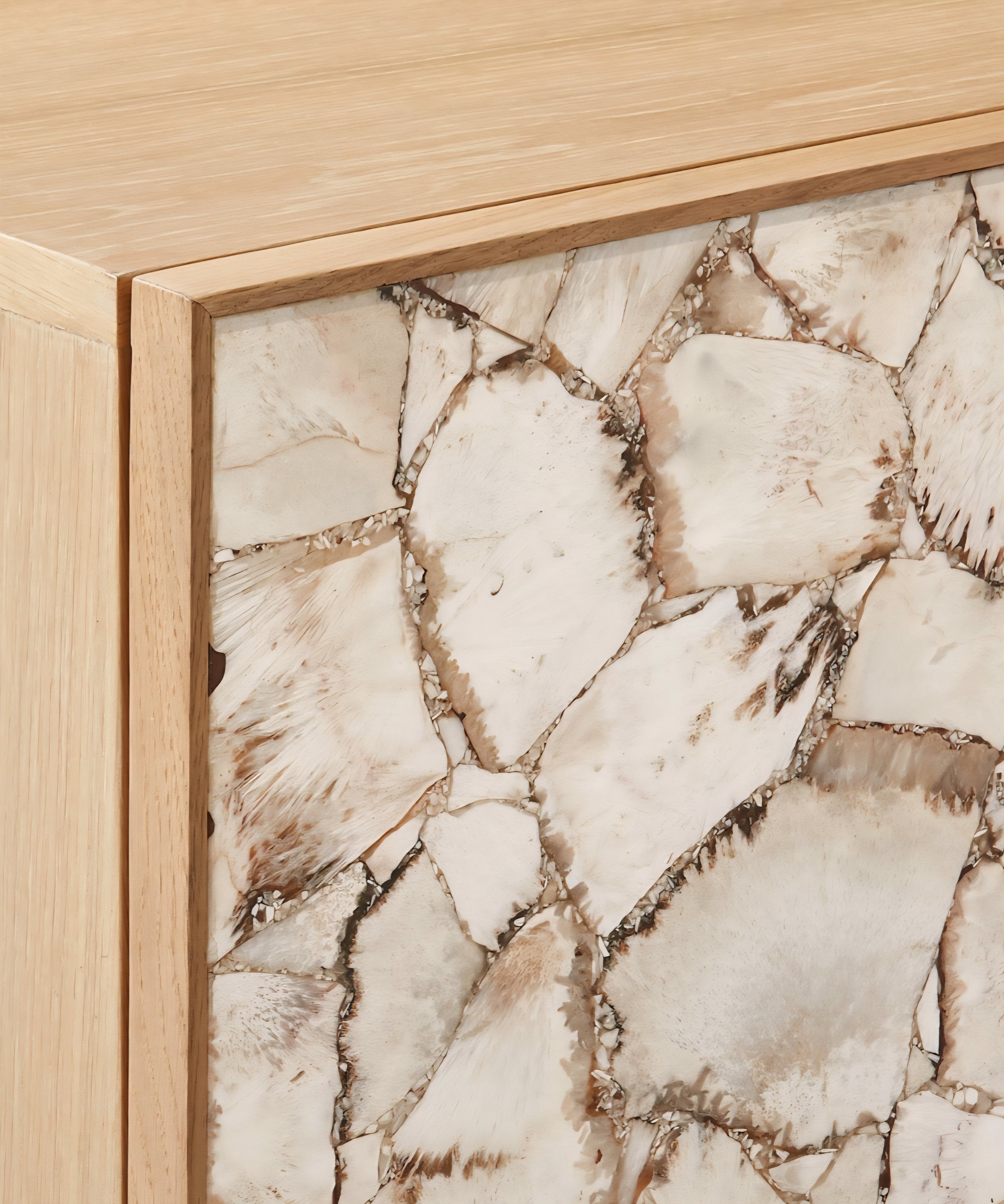 THE ONE × Lina — Stone and White Oak Credenza