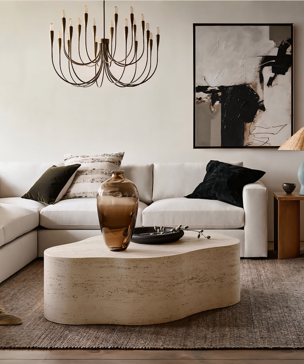 THE ONE × Courbe — Green Ceramic Table Lamp with Rattan Shade