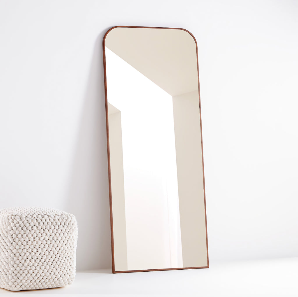 THE ONE × Edge — Walnut Arch Rectangle Floor Mirror